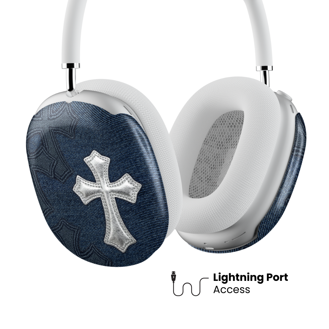 Silver Denim AirPod Max Case