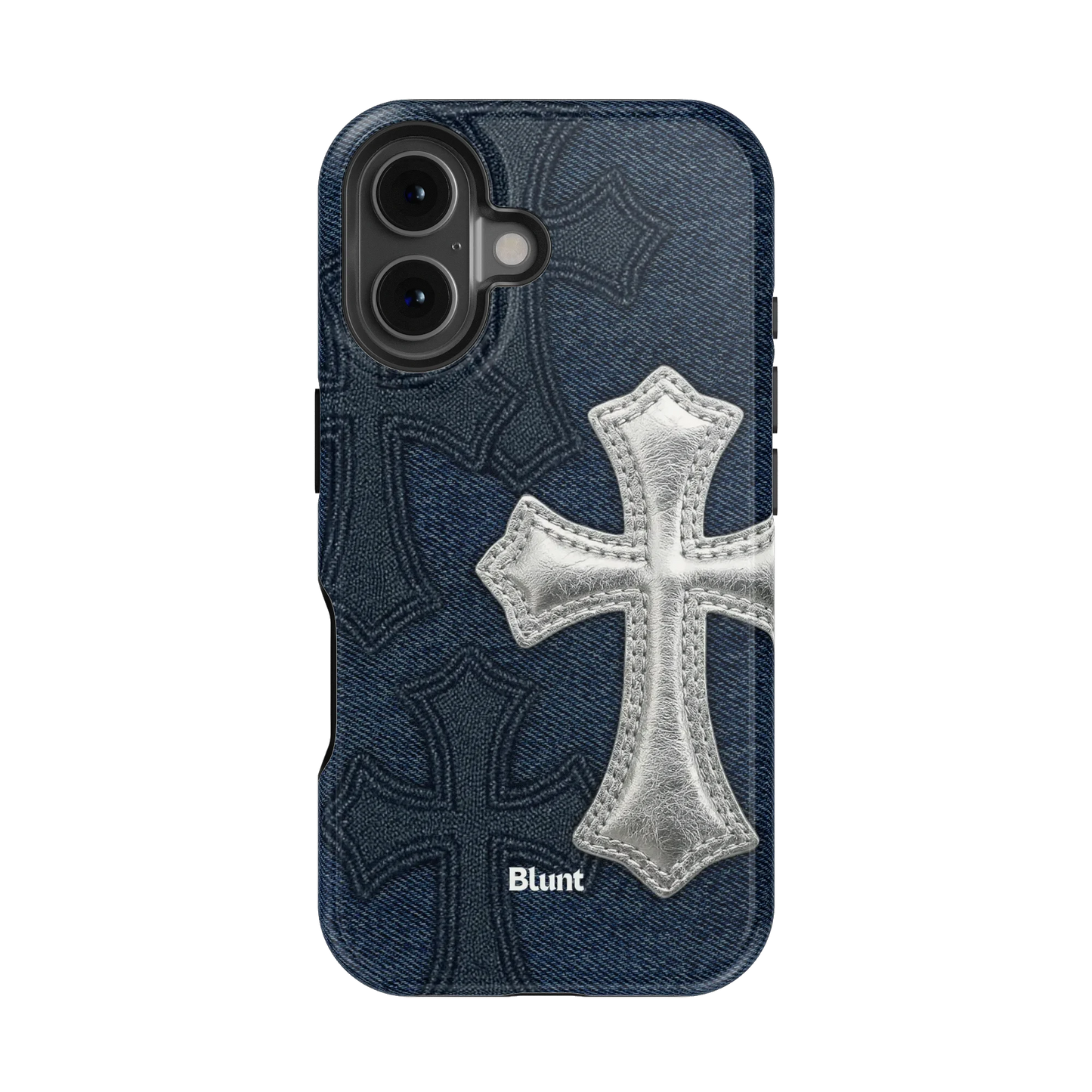 Silver Denim Cross iPhone Case