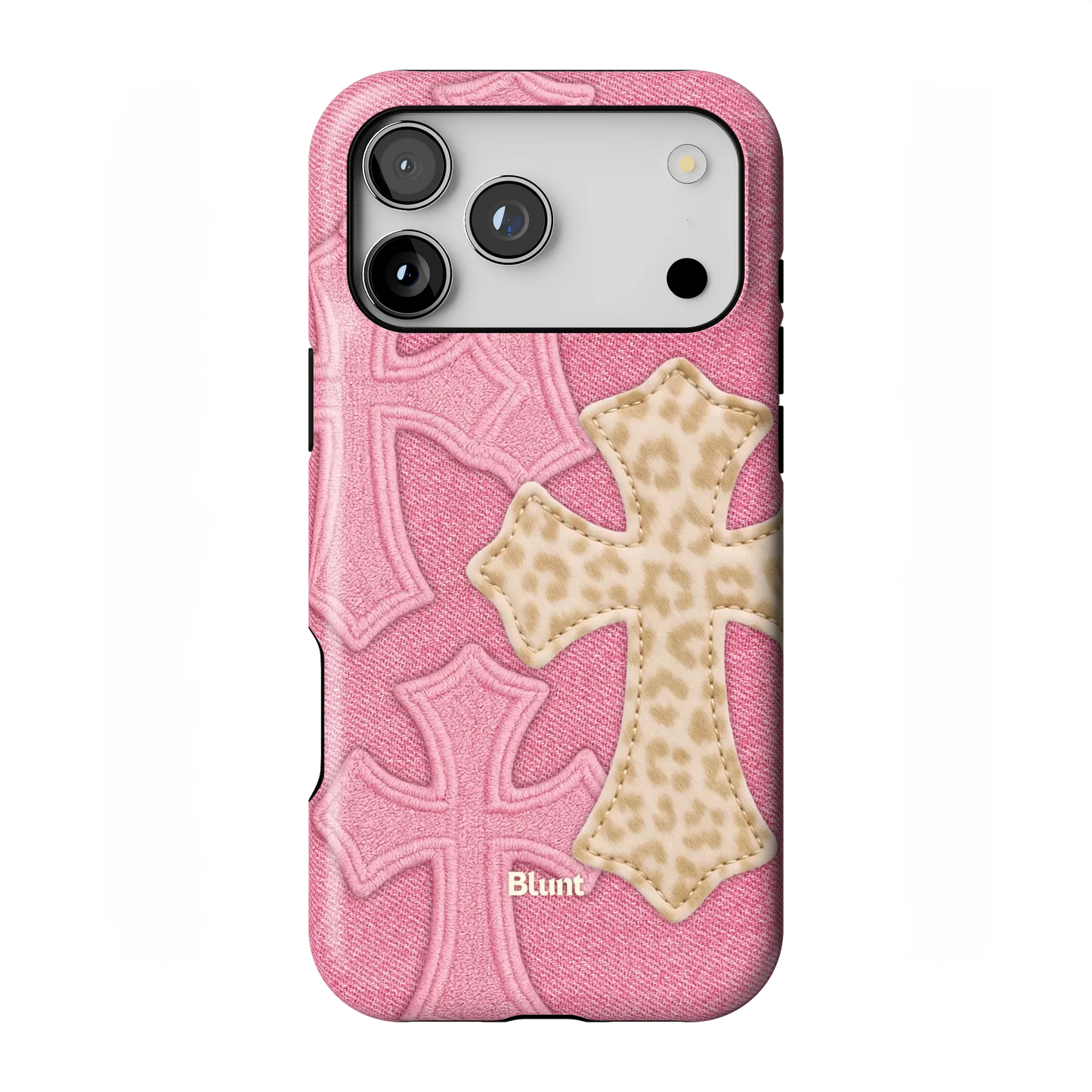 Pink Cheetah Cross iPhone Case