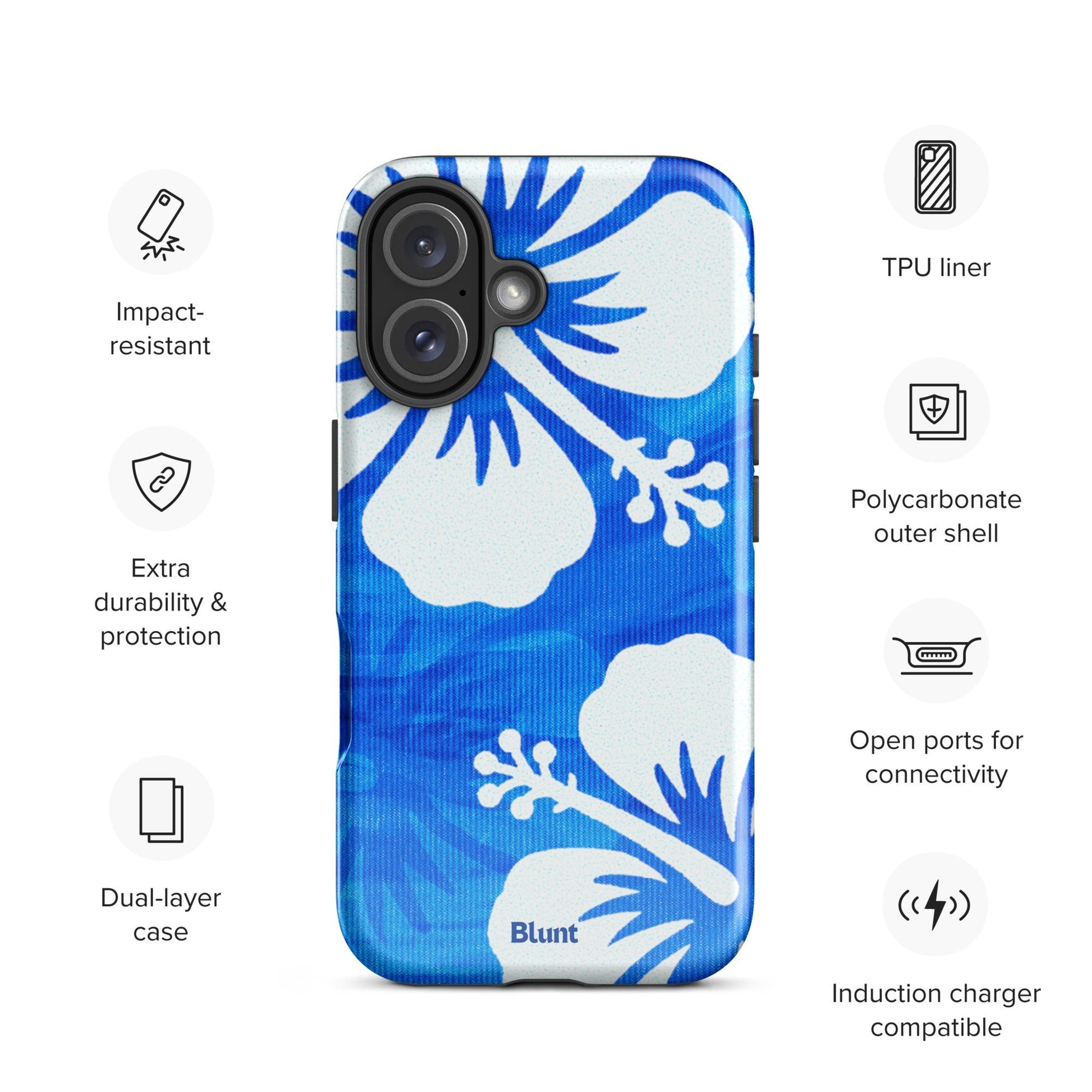 Blue Hibiscus iPhone Case - Blunt Cases