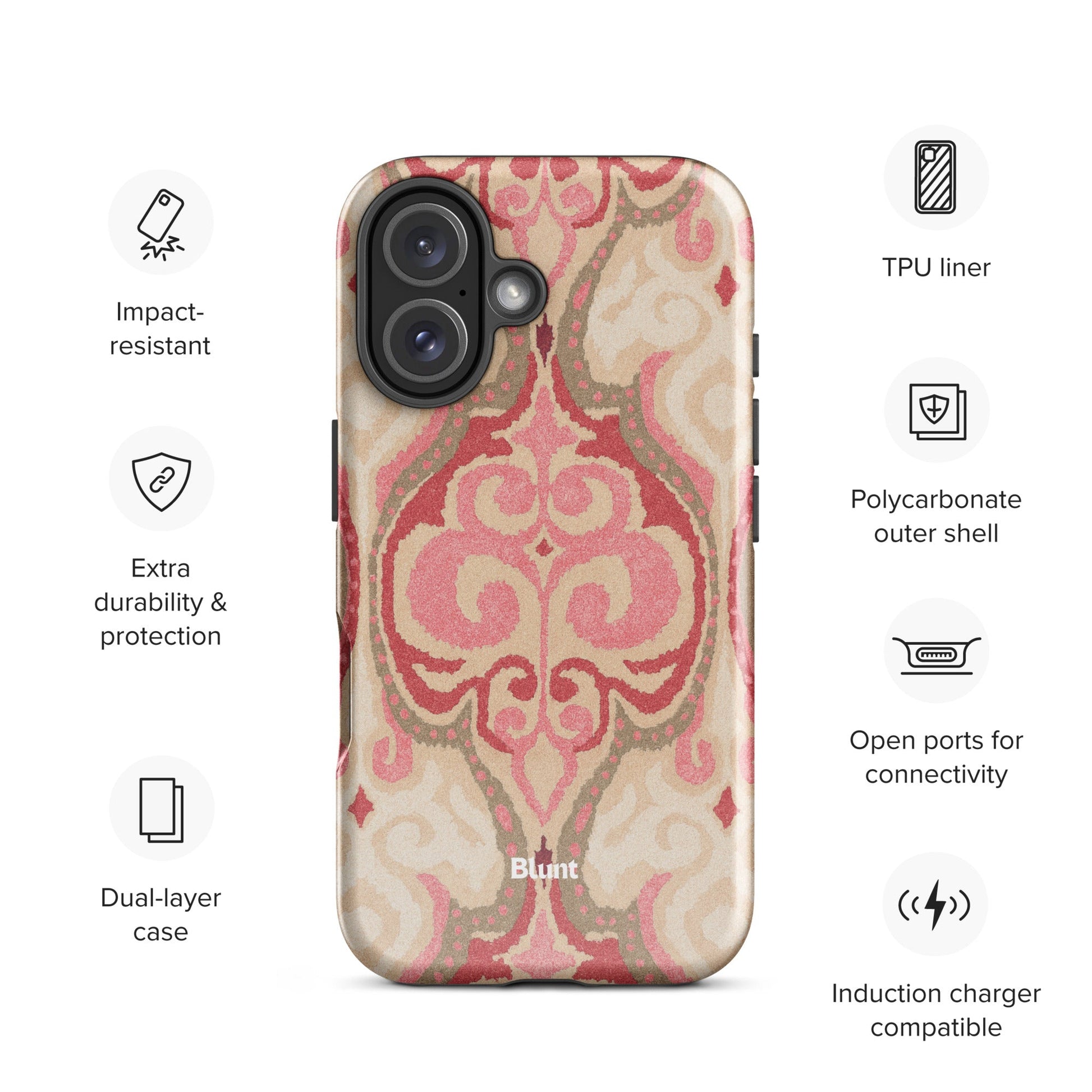 Blush Damask iPhone Case - Blunt Cases