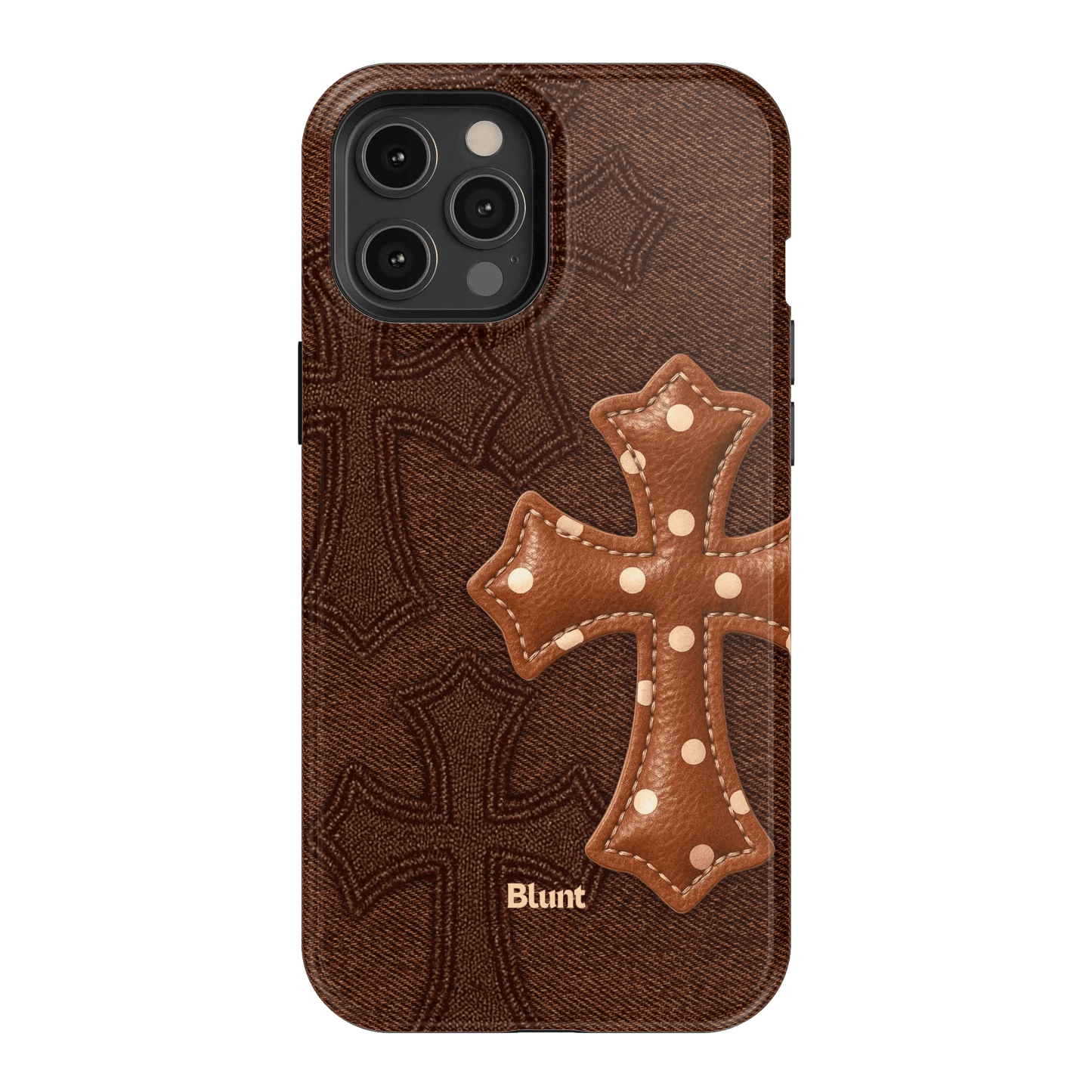 Brown Polka Cross iPhone Case - Blunt Cases