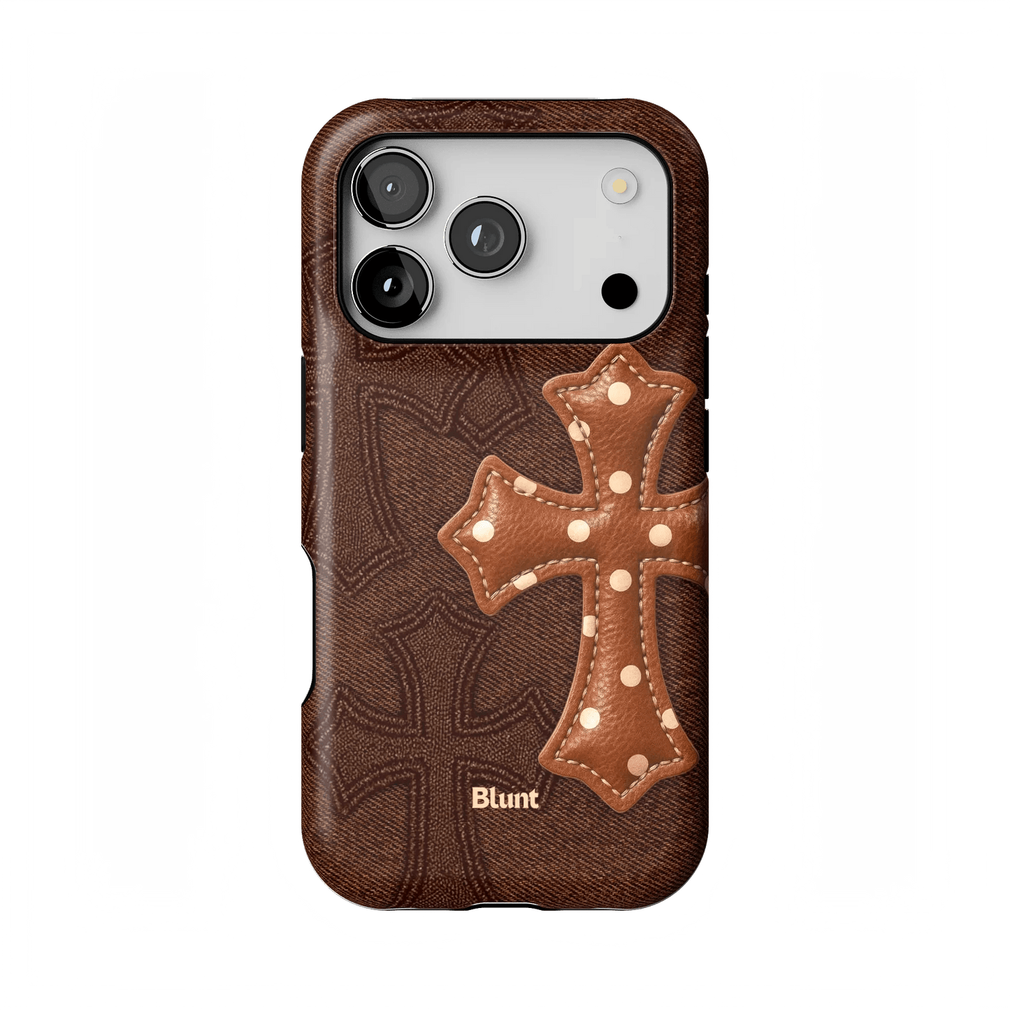 Brown Polka Cross iPhone Case - Blunt Cases