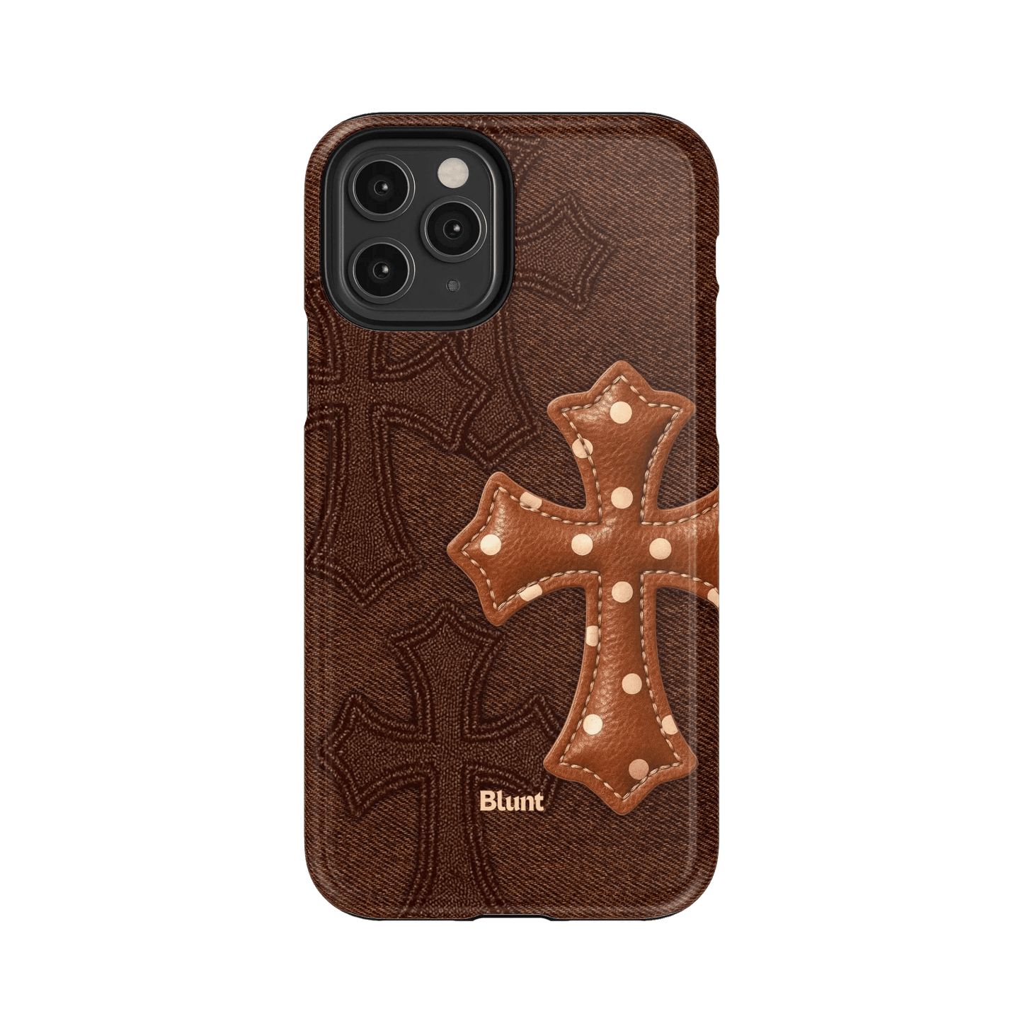 Brown Polka Cross iPhone Case - Blunt Cases