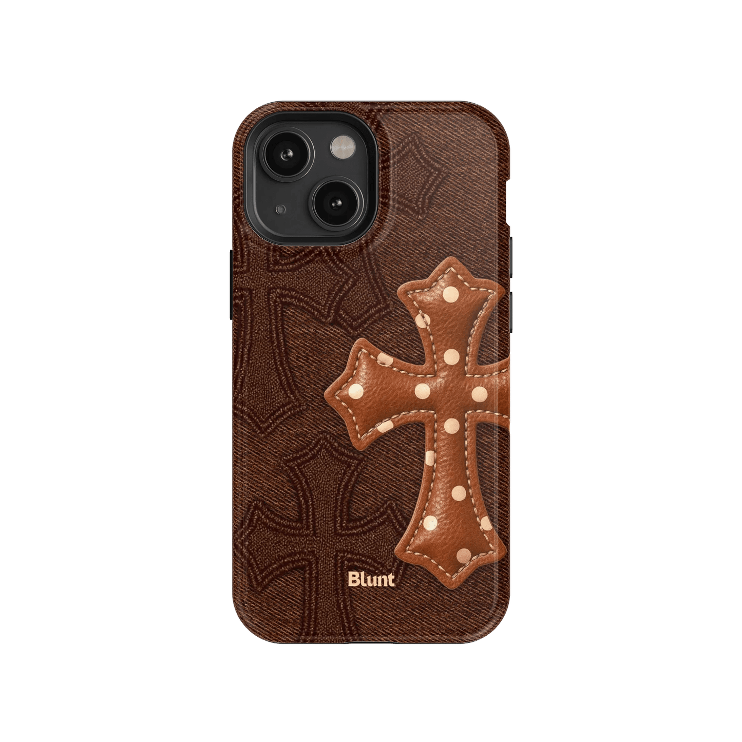 Brown Polka Cross iPhone Case - Blunt Cases