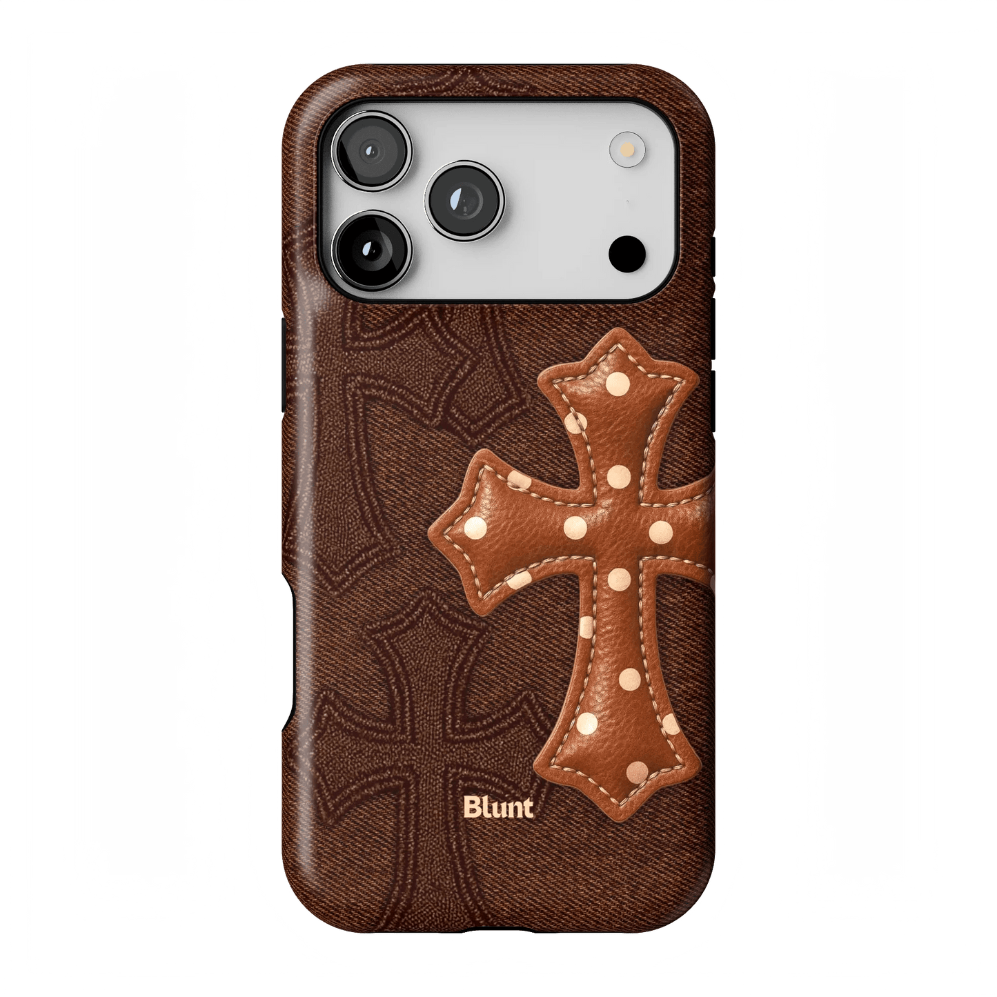 Brown Polka Cross iPhone Case - Blunt Cases