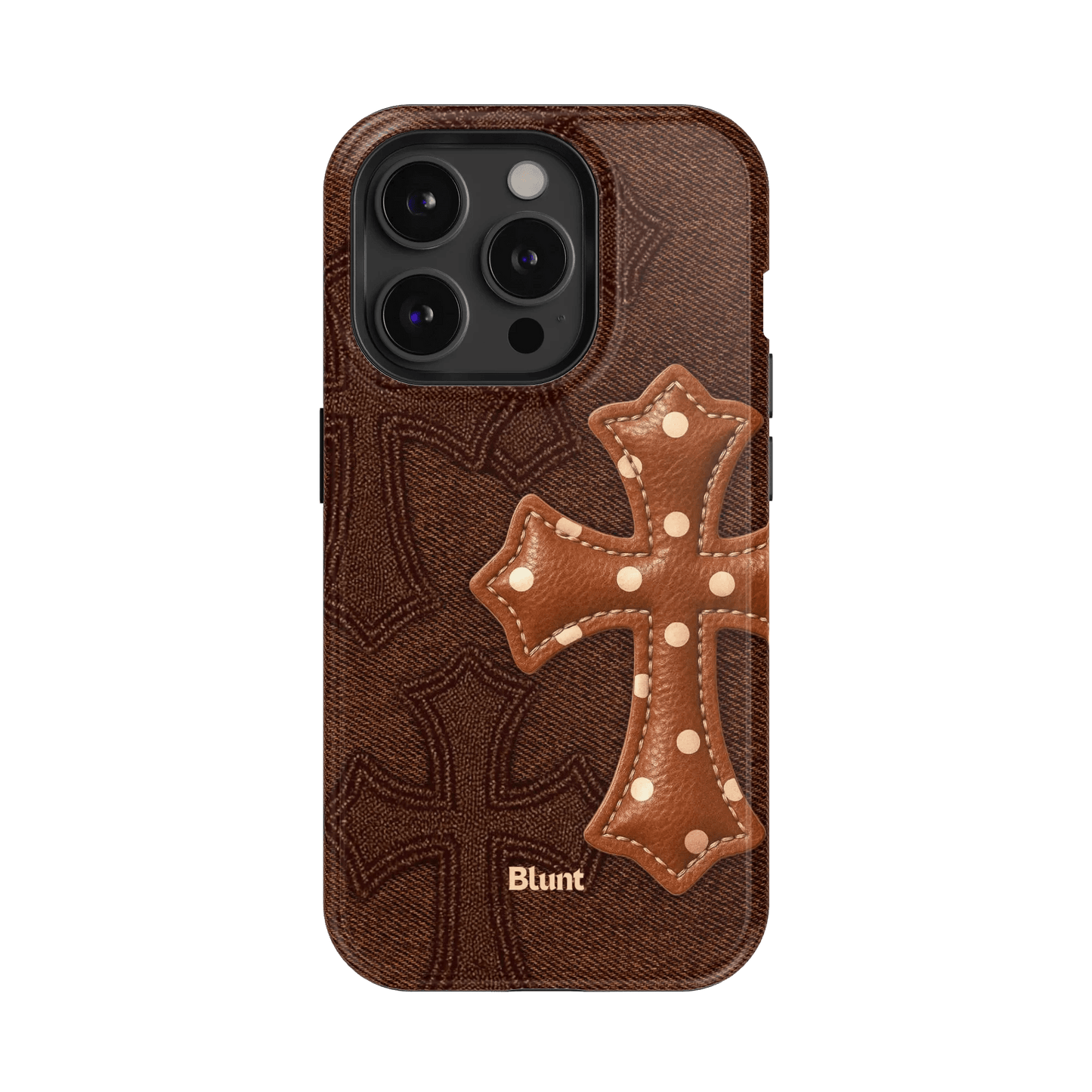 Brown Polka Cross iPhone Case - Blunt Cases