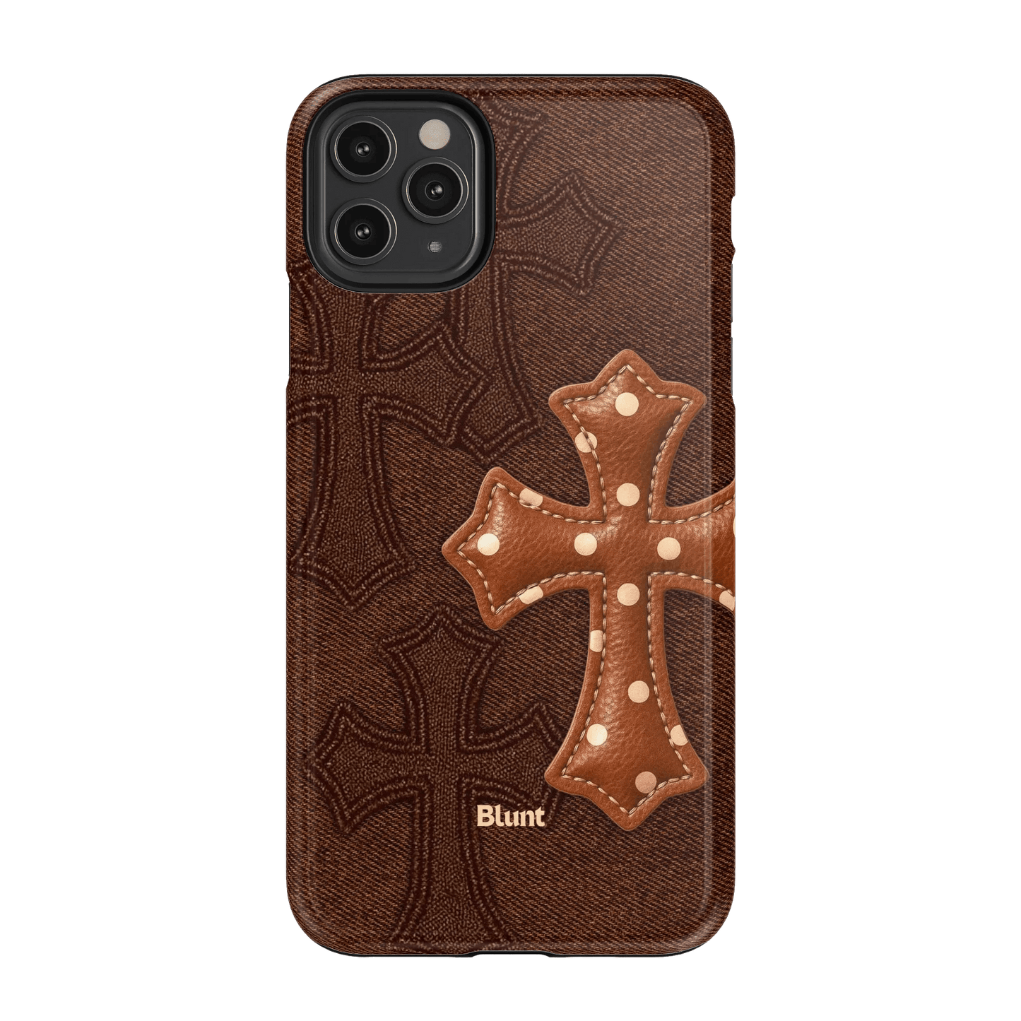 Brown Polka Cross iPhone Case - Blunt Cases