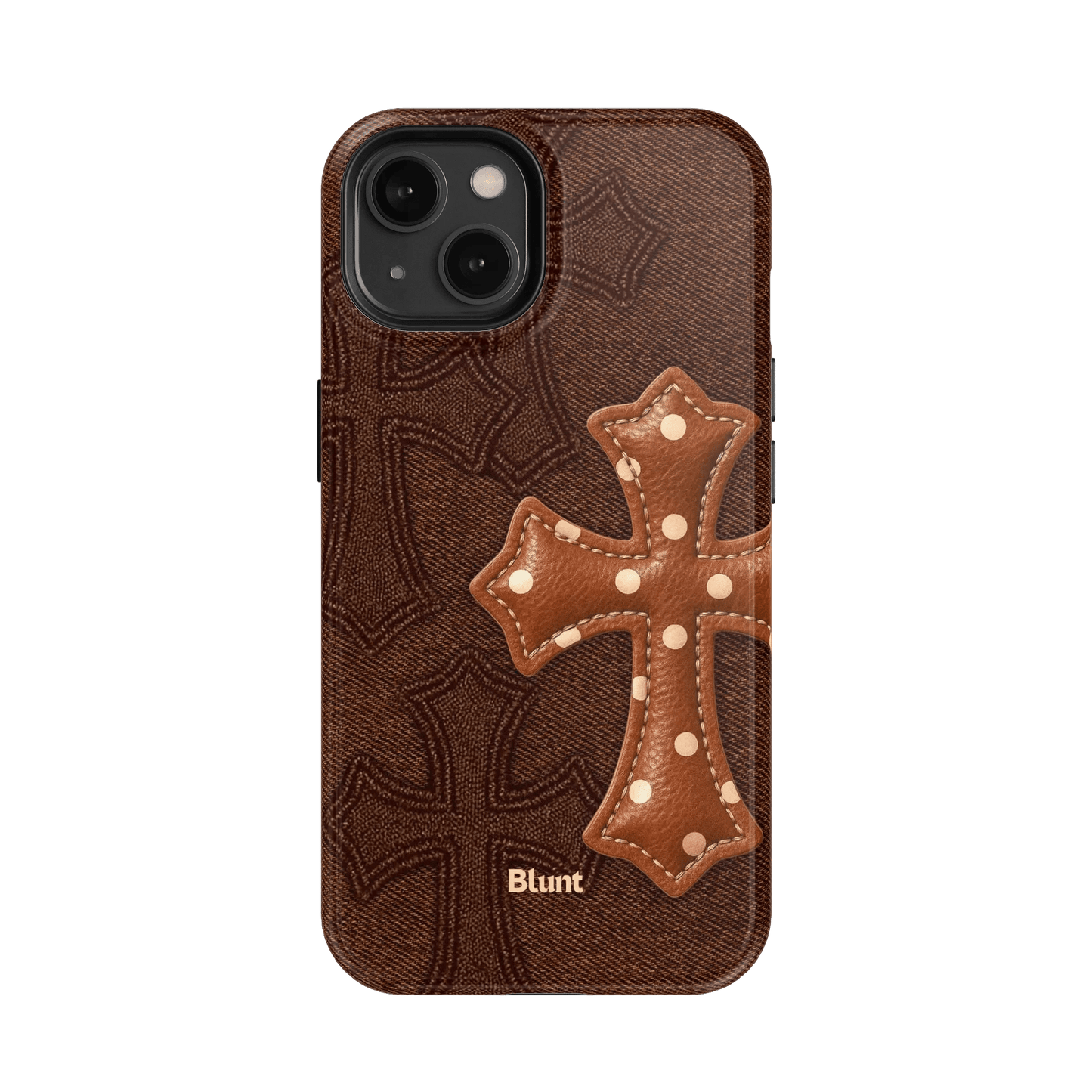 Brown Polka Cross iPhone Case - Blunt Cases