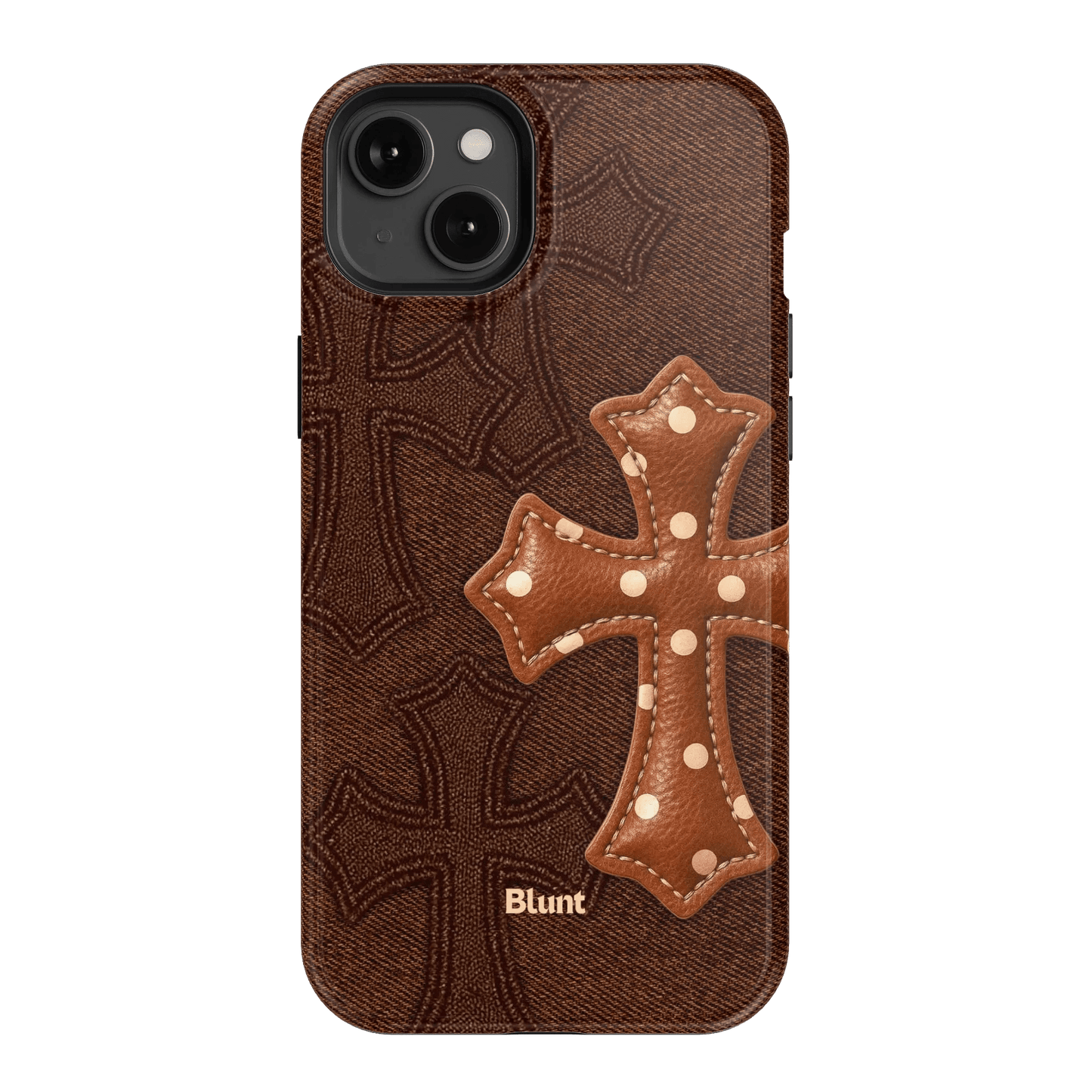 Brown Polka Cross iPhone Case - Blunt Cases
