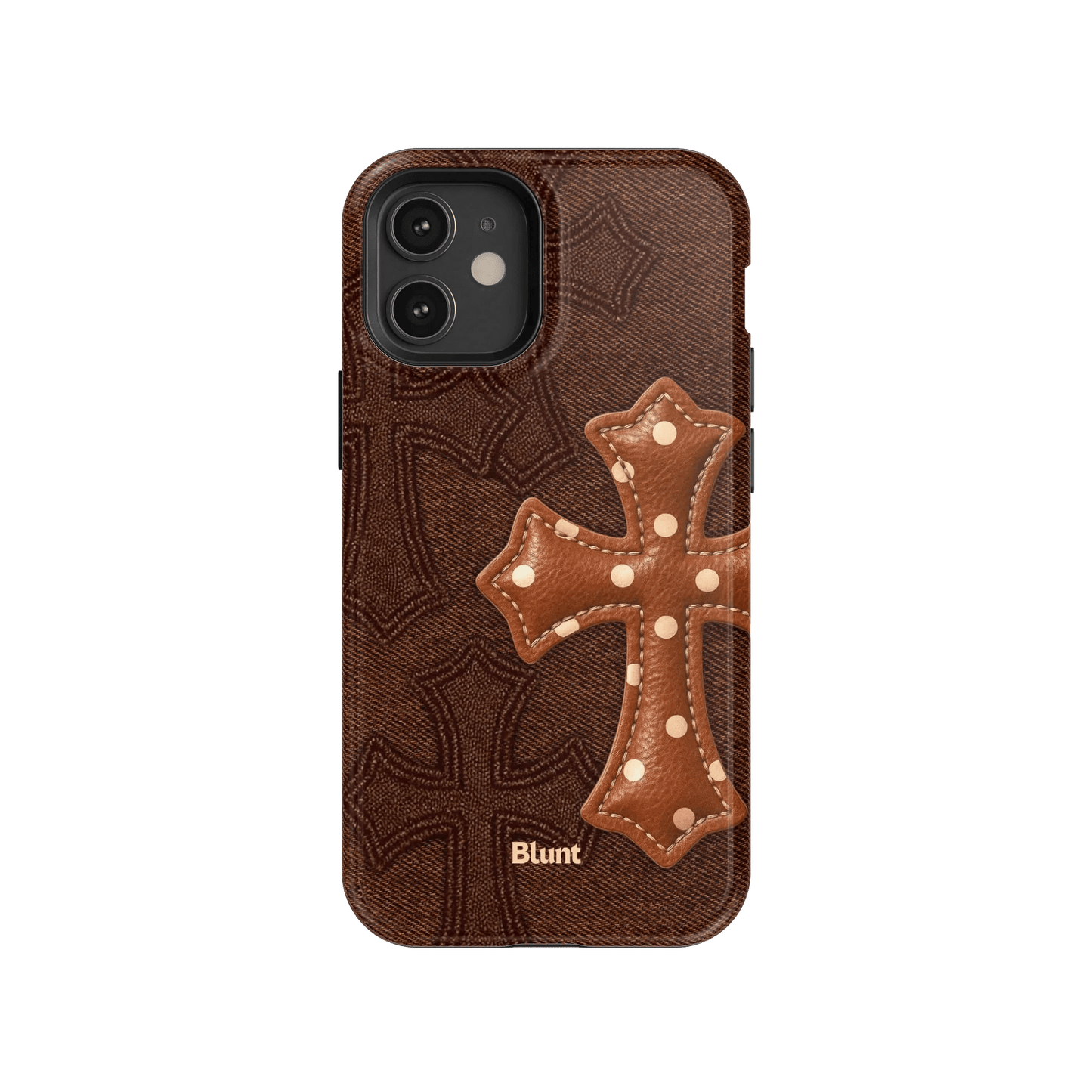 Brown Polka Cross iPhone Case - Blunt Cases