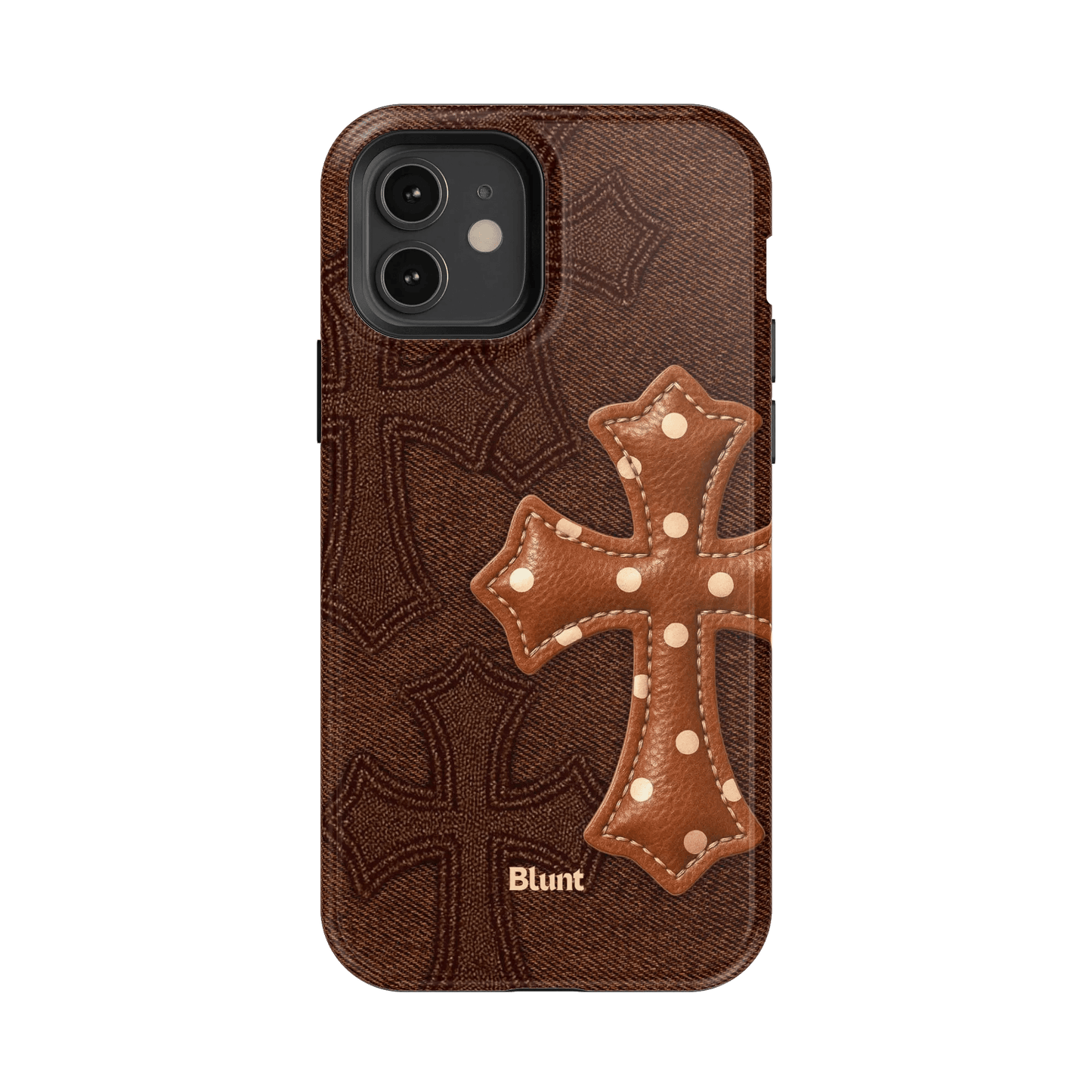 Brown Polka Cross iPhone Case - Blunt Cases