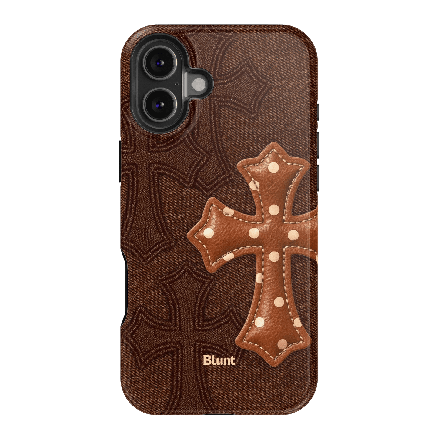 Brown Polka Cross iPhone Case - Blunt Cases