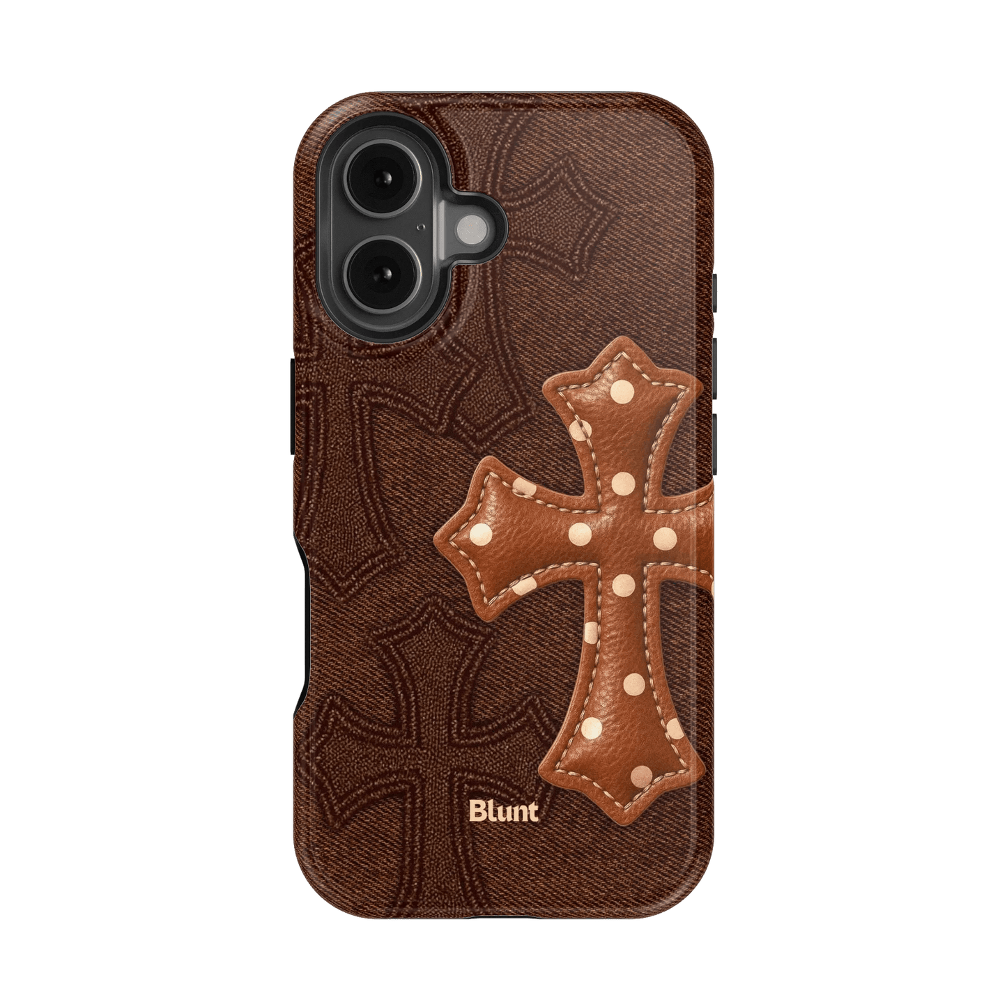 Brown Polka Cross iPhone Case - Blunt Cases