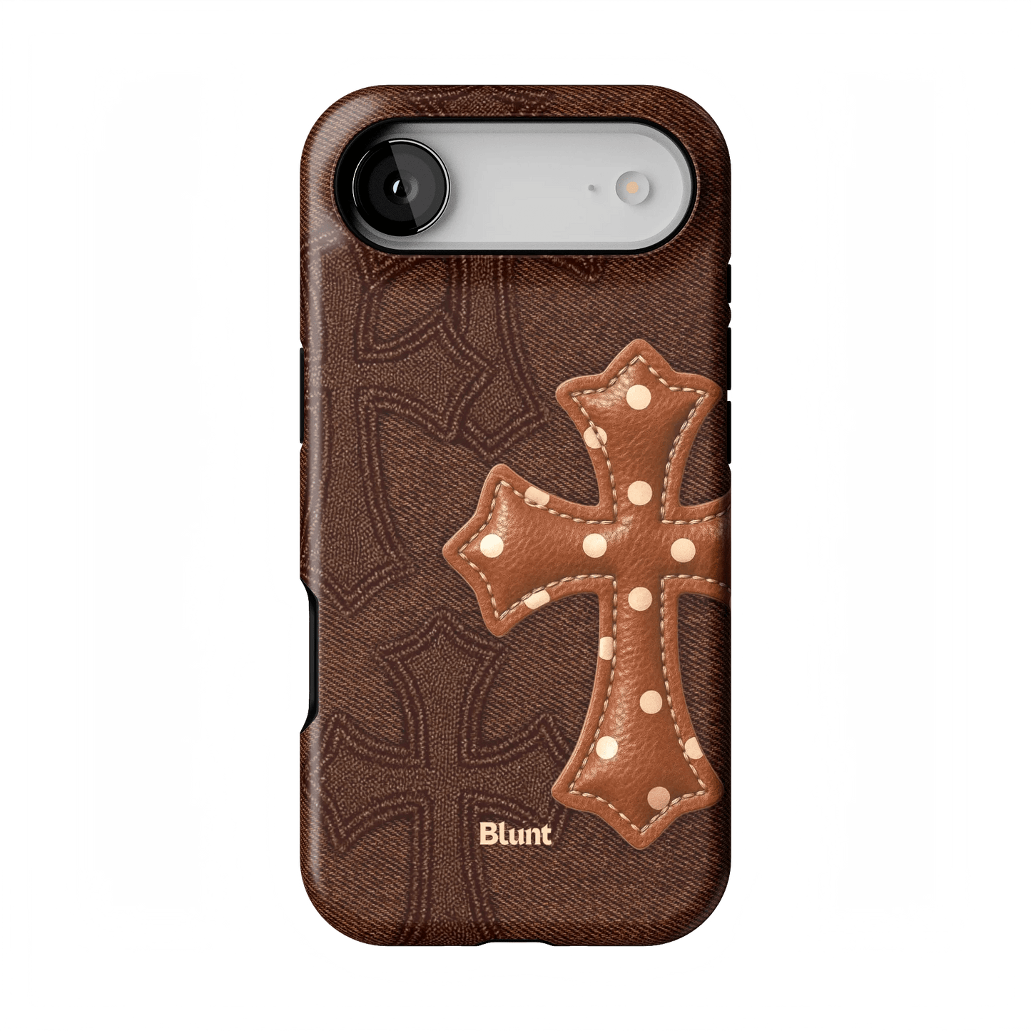 Brown Polka Cross iPhone Case - Blunt Cases
