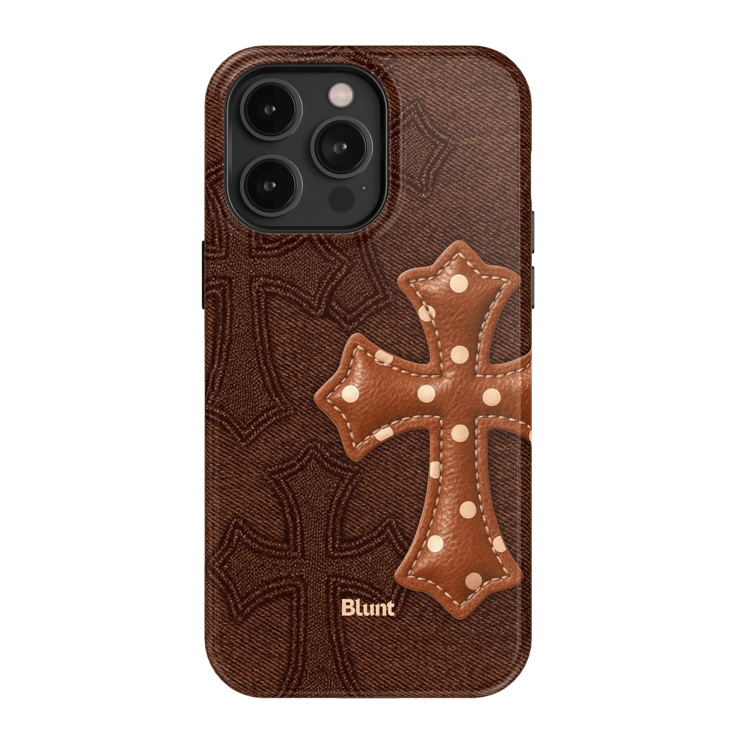 Brown Polka Cross iPhone Case - Blunt Cases