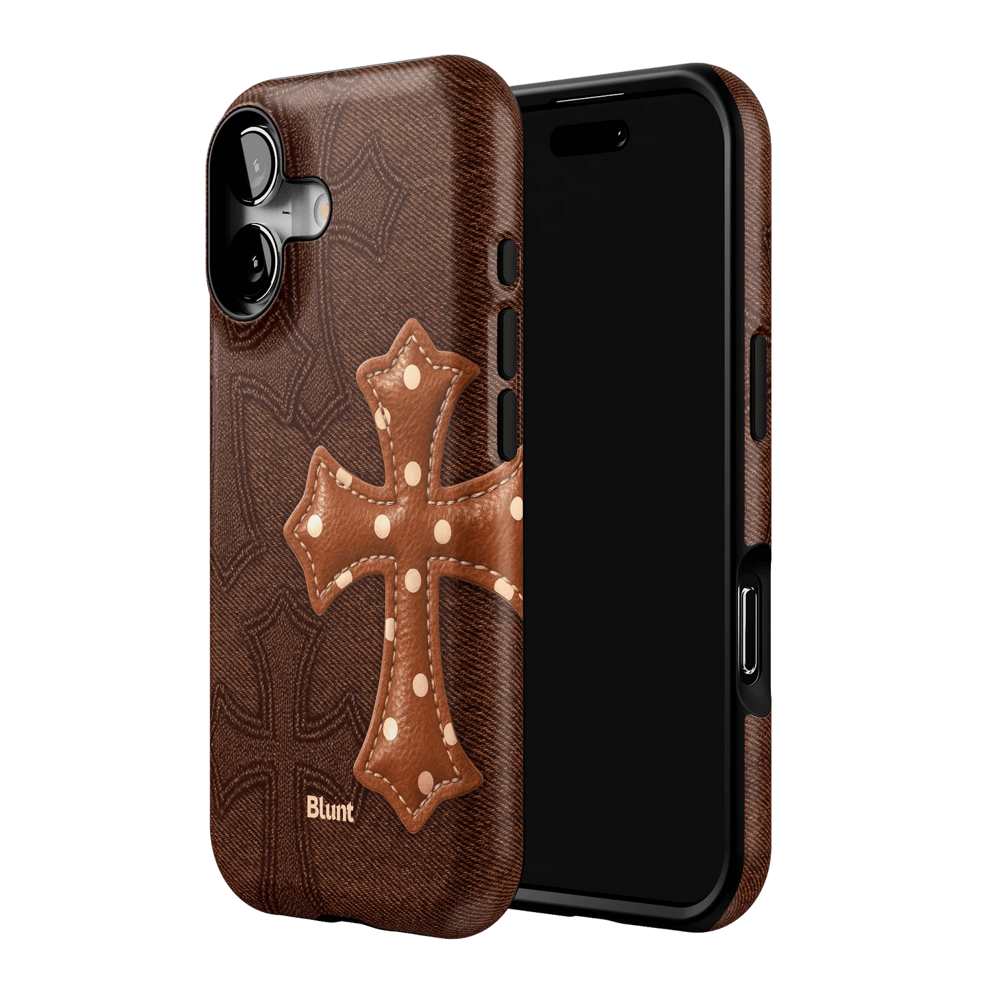 Brown Polka Cross iPhone Case - Blunt Cases
