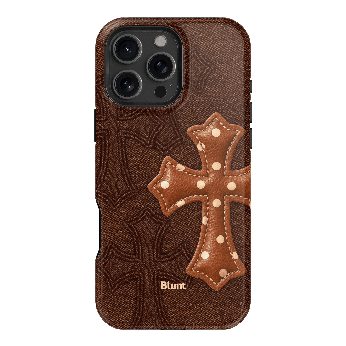 Brown Polka Cross iPhone Case - Blunt Cases