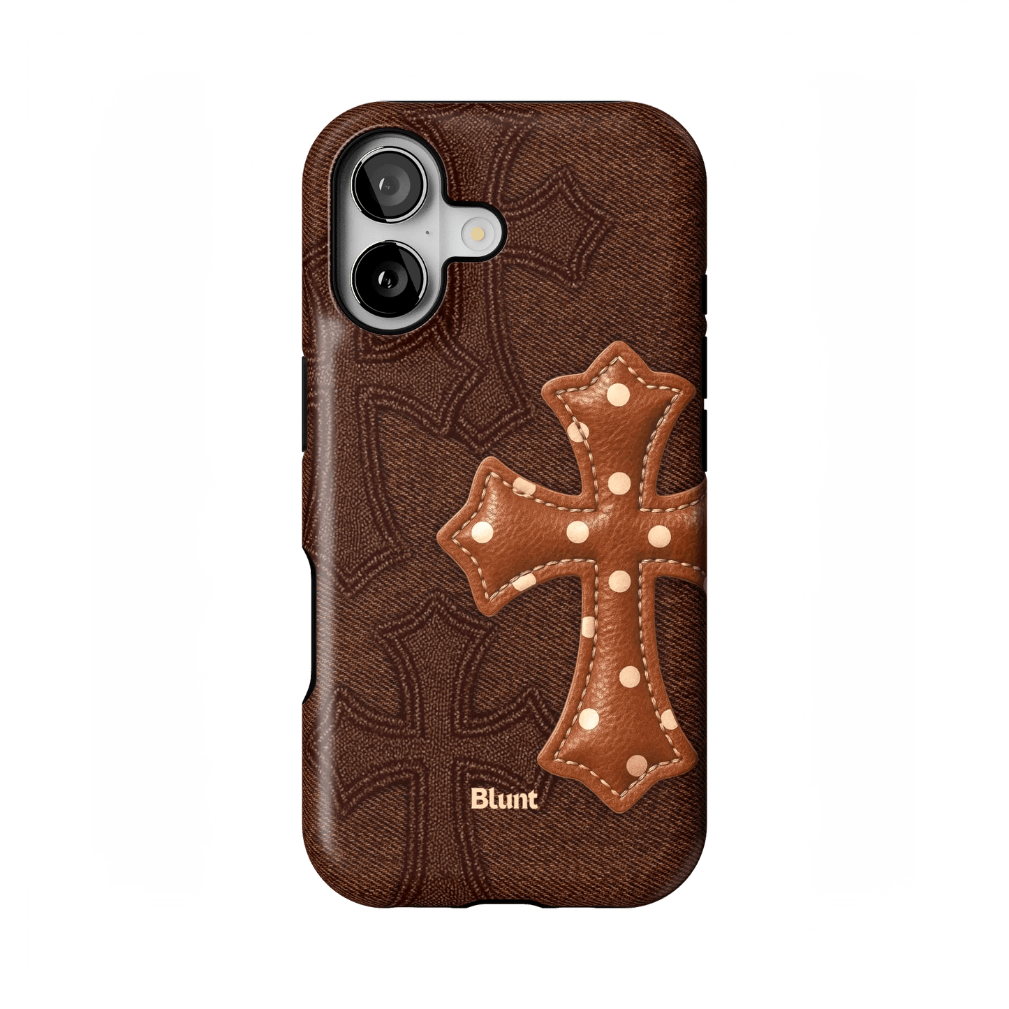 Brown Polka Cross iPhone Case - Blunt Cases