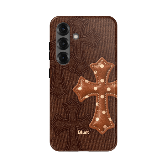 Brown Polka Cross Samsung Case - Blunt Cases