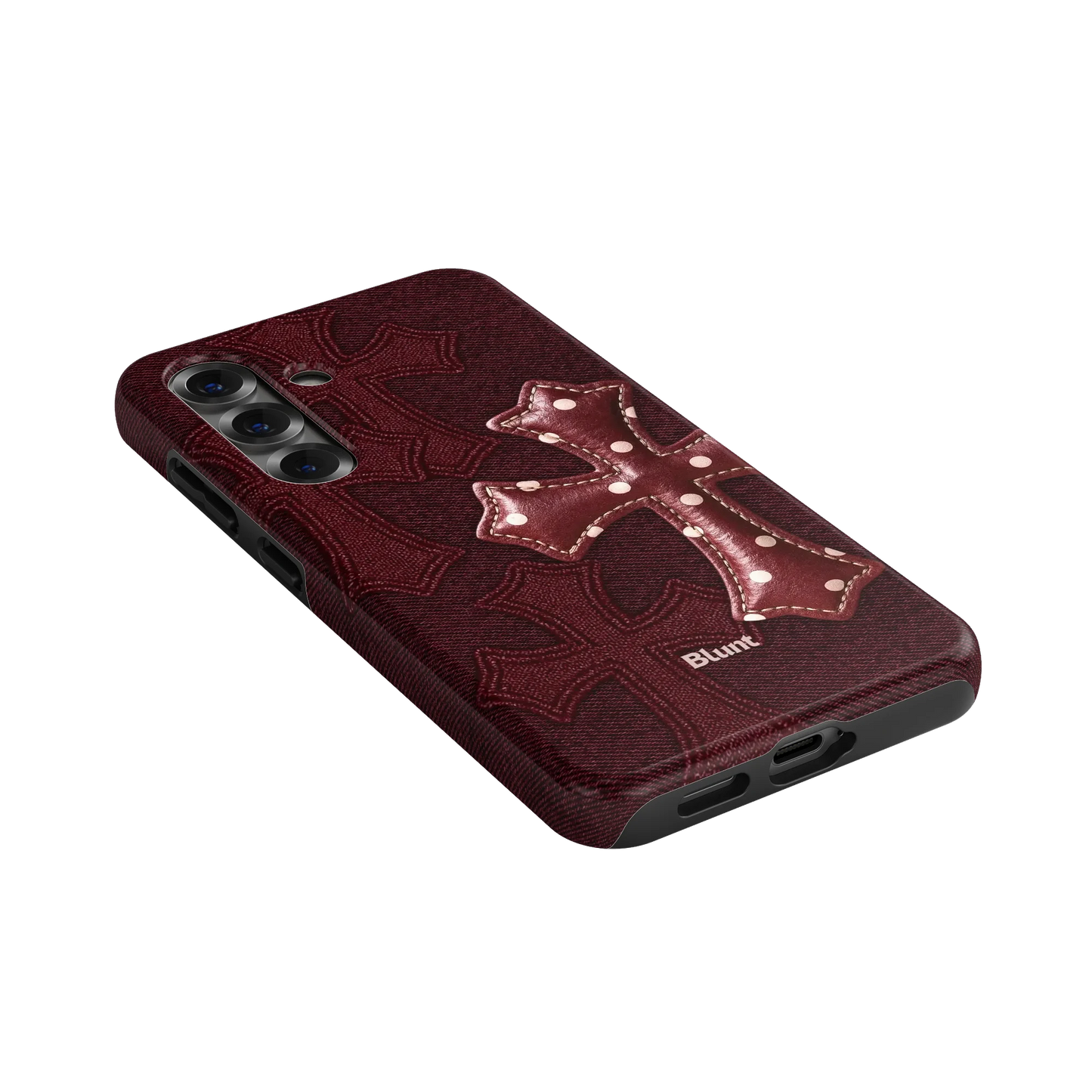 Maroon Polka Cross Samsung Case