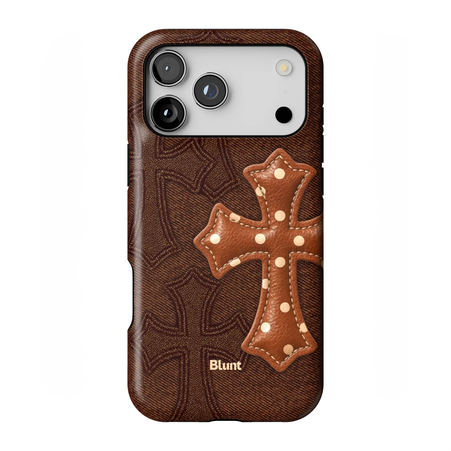 Brown Polka Cross iPhone Case