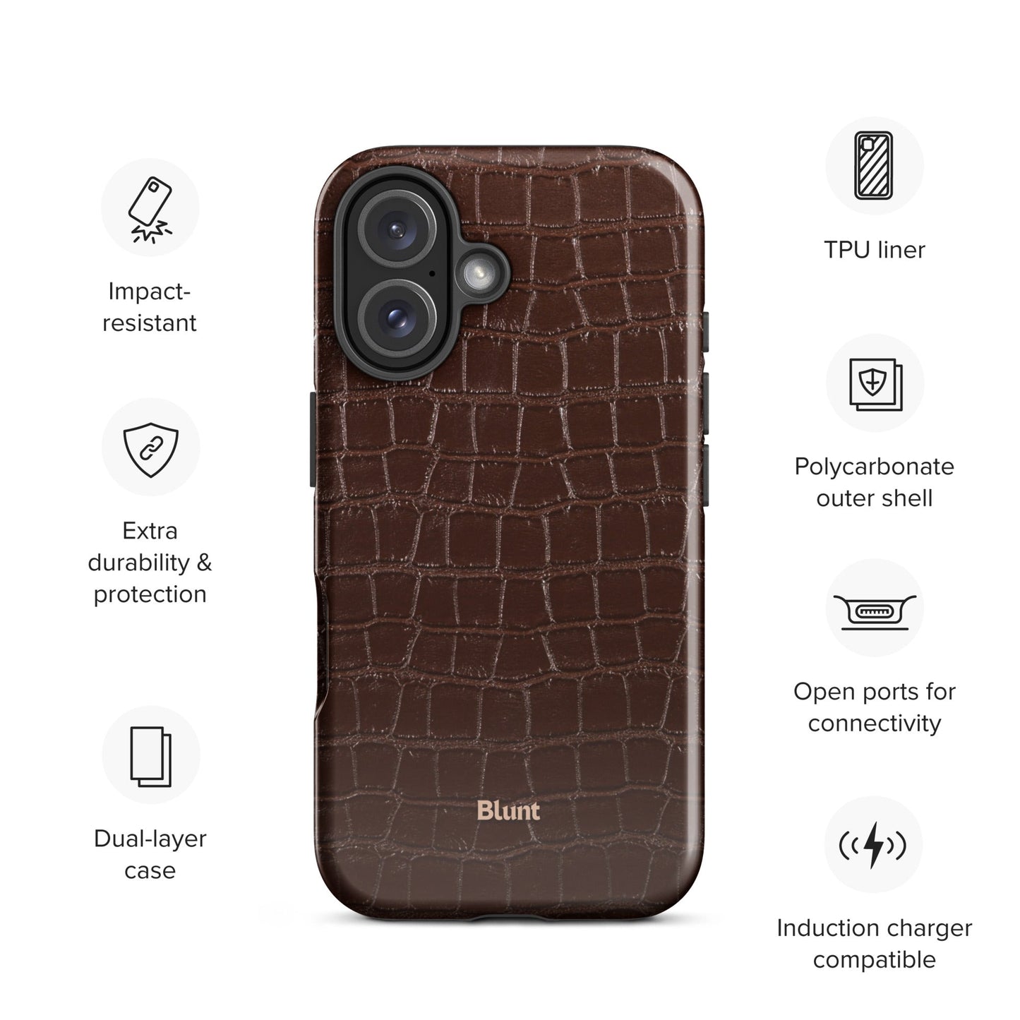 Chestnut Croc iPhone Case - Blunt Cases