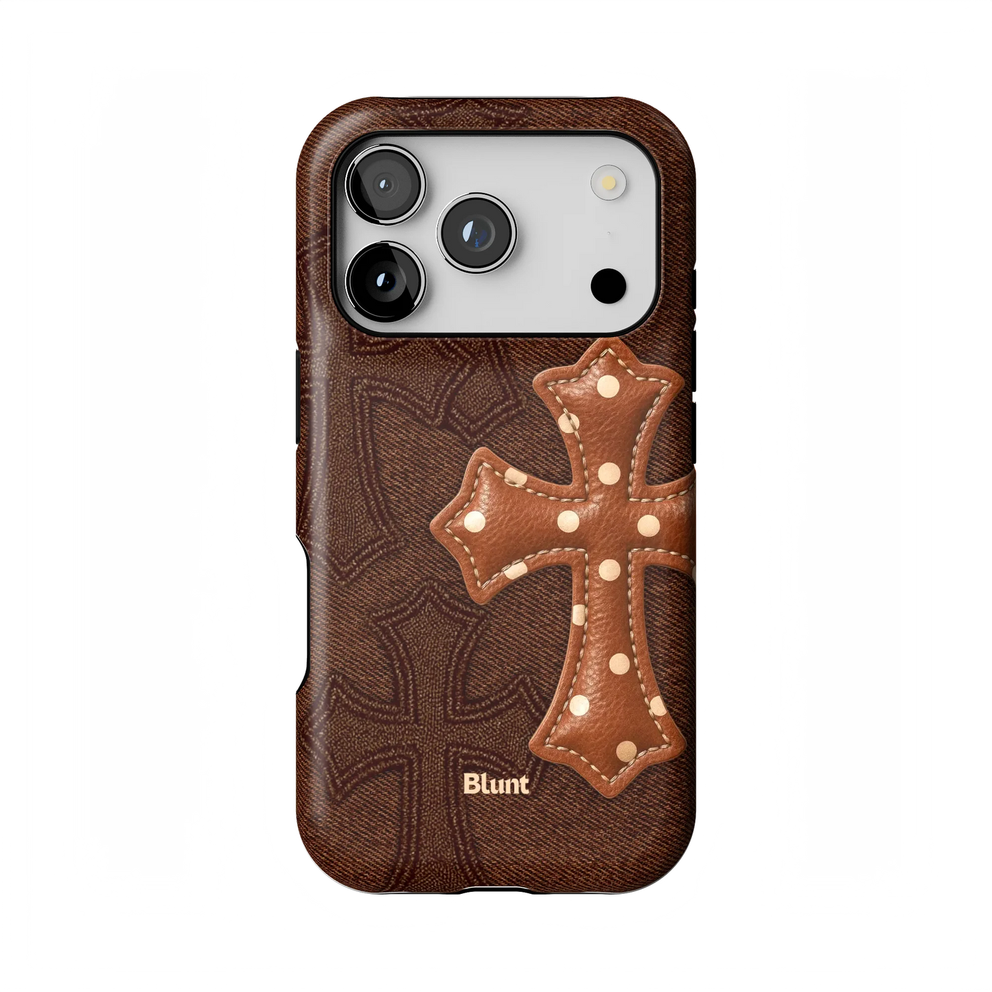 Brown Polka Cross iPhone Case