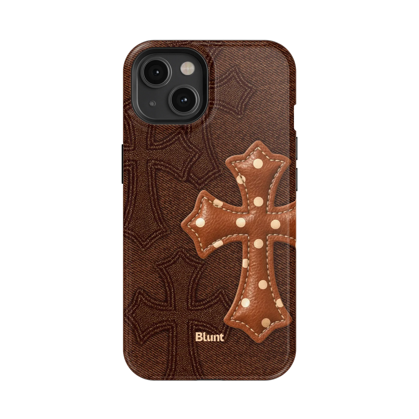 Brown Polka Cross iPhone Case