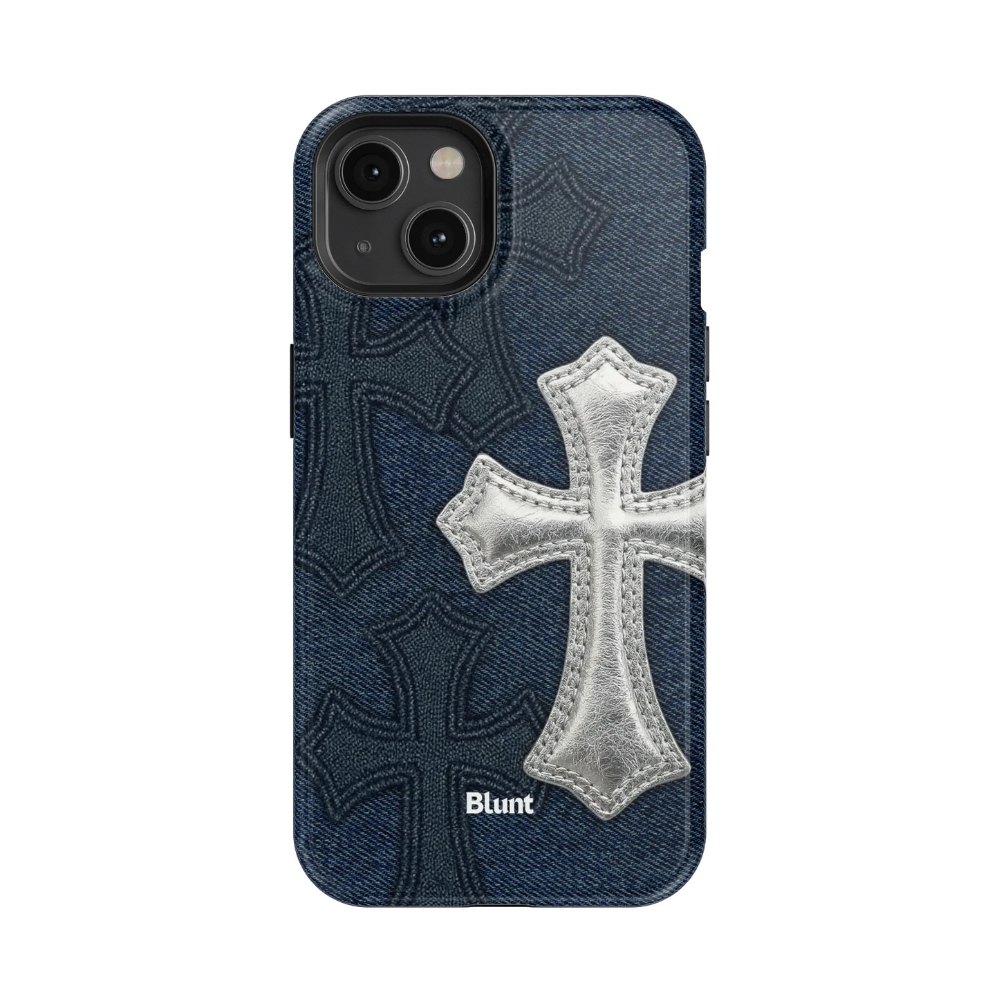 Silver Denim Cross iPhone Case