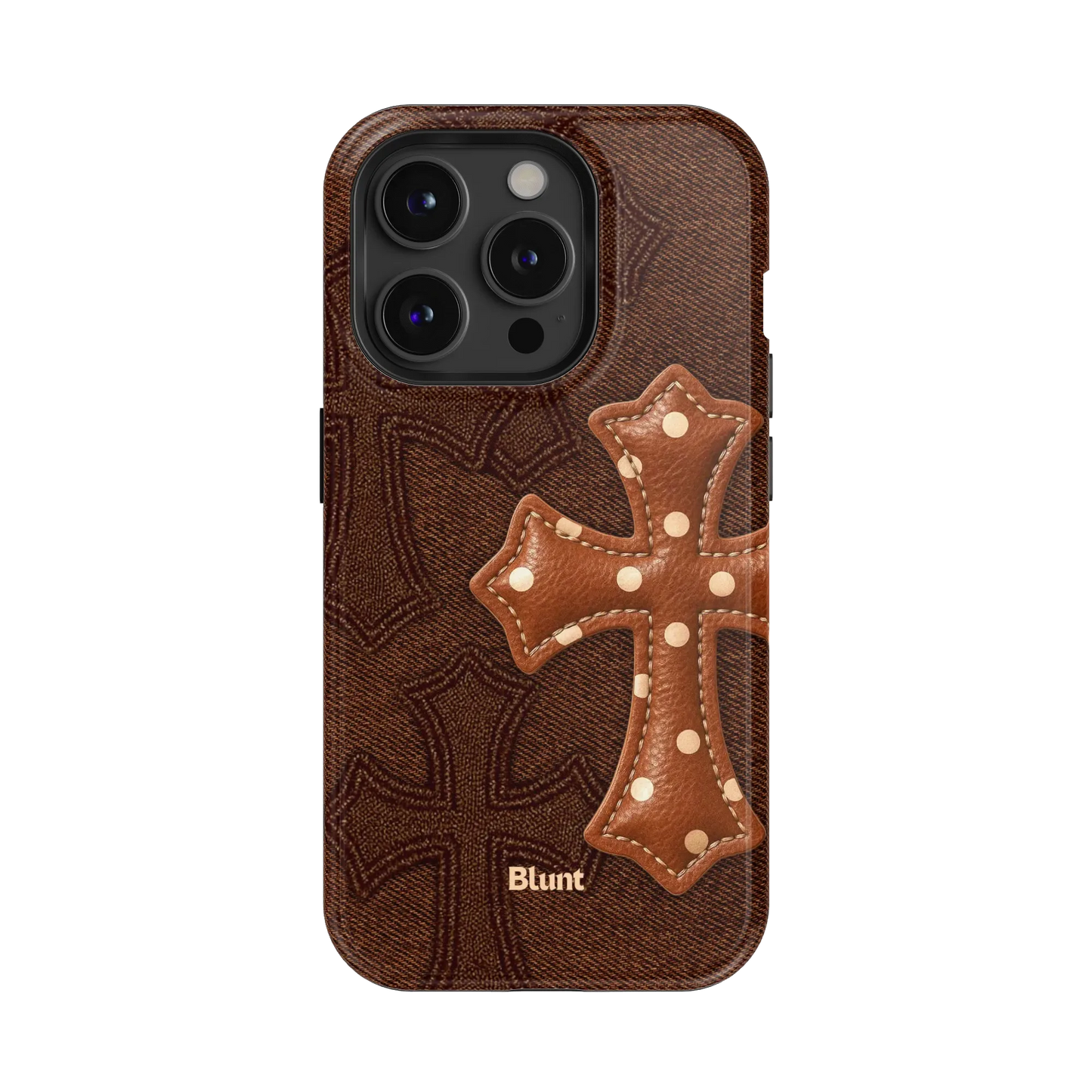 Brown Polka Cross iPhone Case
