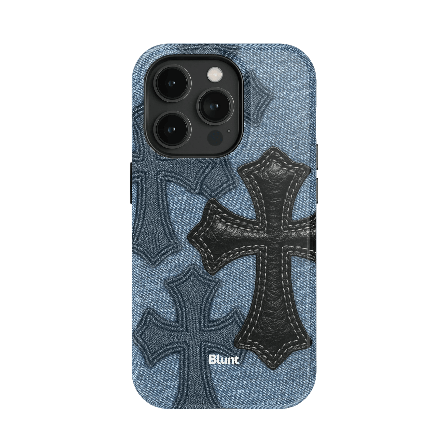 Denim Black Cross iPhone Case - Blunt Cases