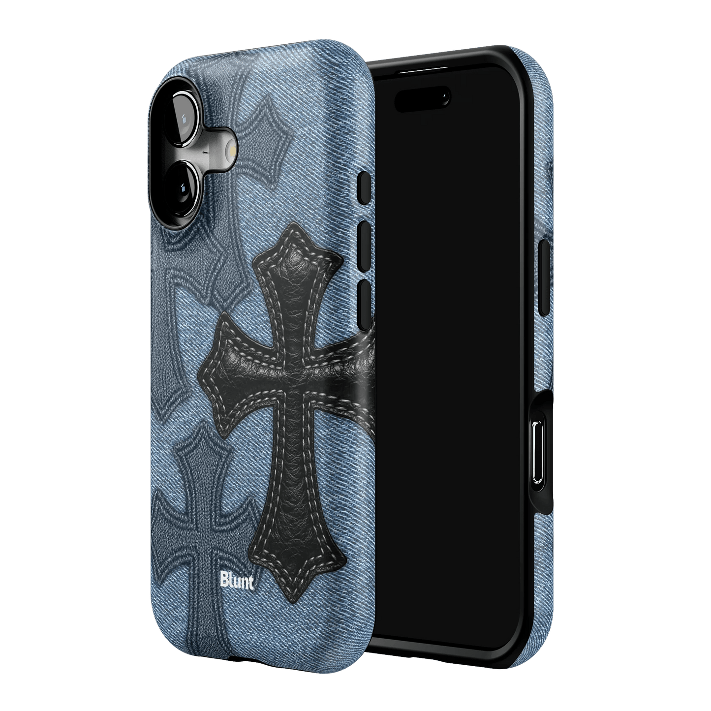 Denim Black Cross iPhone Case - Blunt Cases