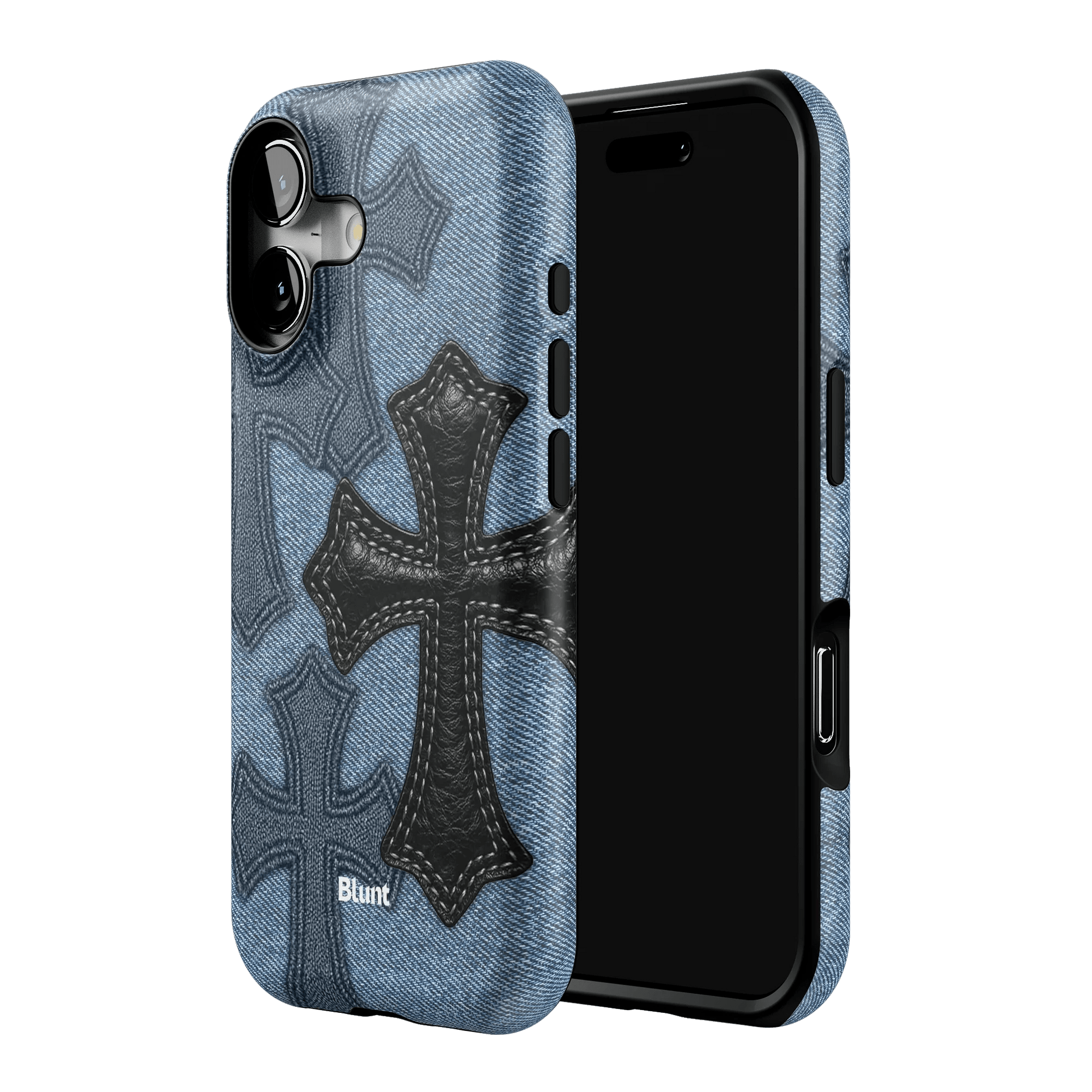 Denim Black Cross iPhone Case - Blunt Cases