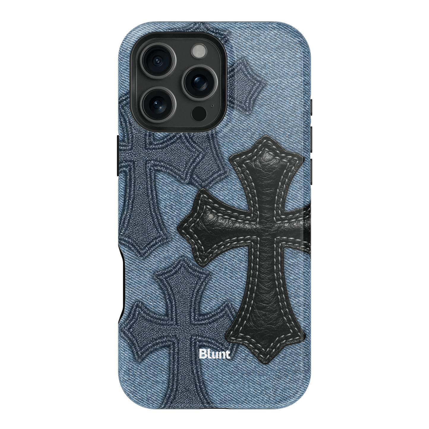 Denim Black Cross iPhone Case - Blunt Cases