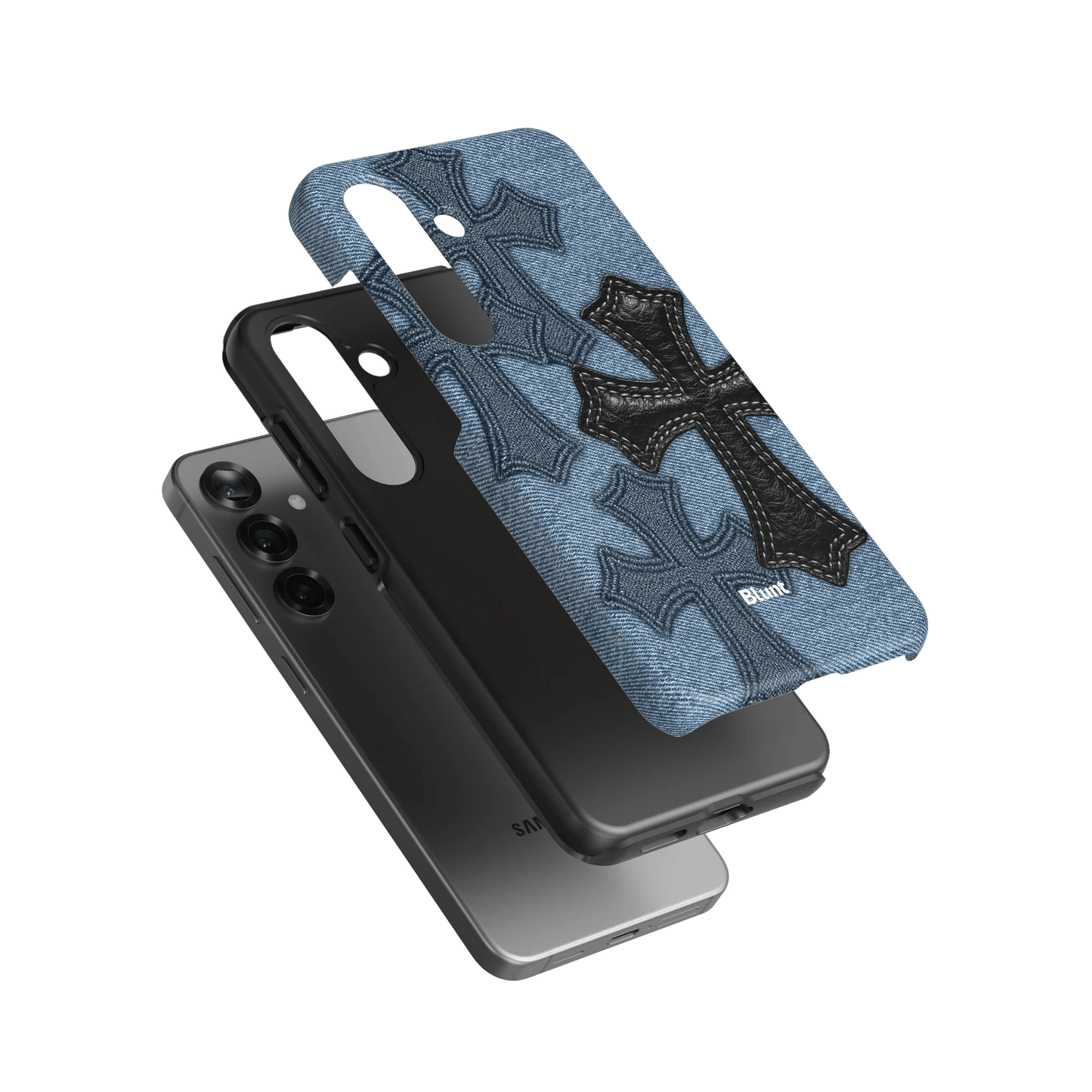 Denim Black Cross Samsung Case - Blunt Cases
