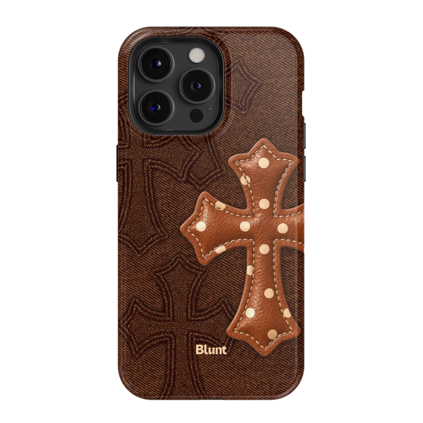 Brown Polka Cross iPhone Case