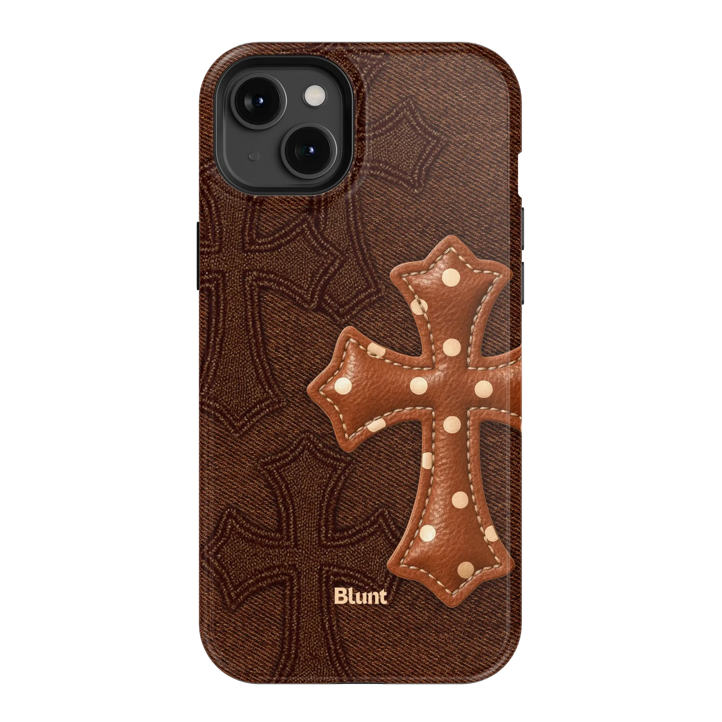 Brown Polka Cross iPhone Case