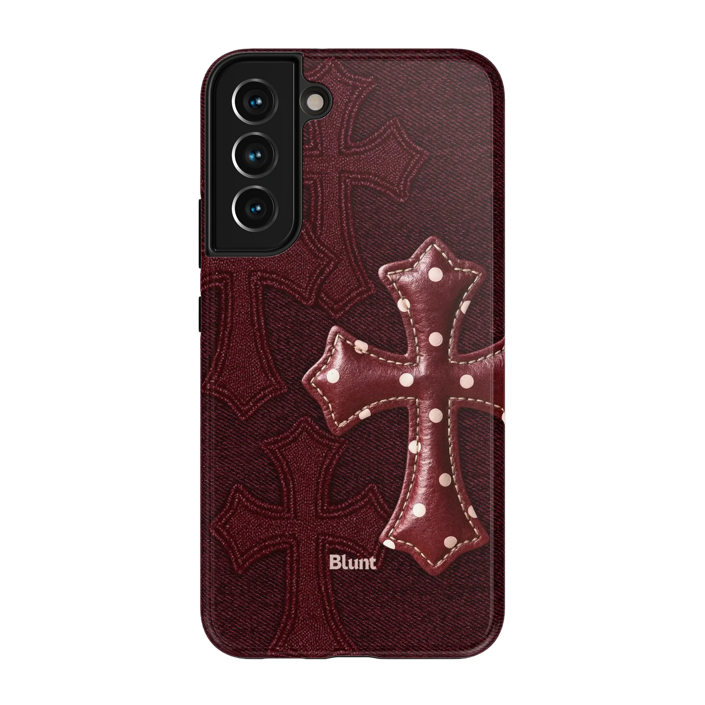 Maroon Polka Cross Samsung Case