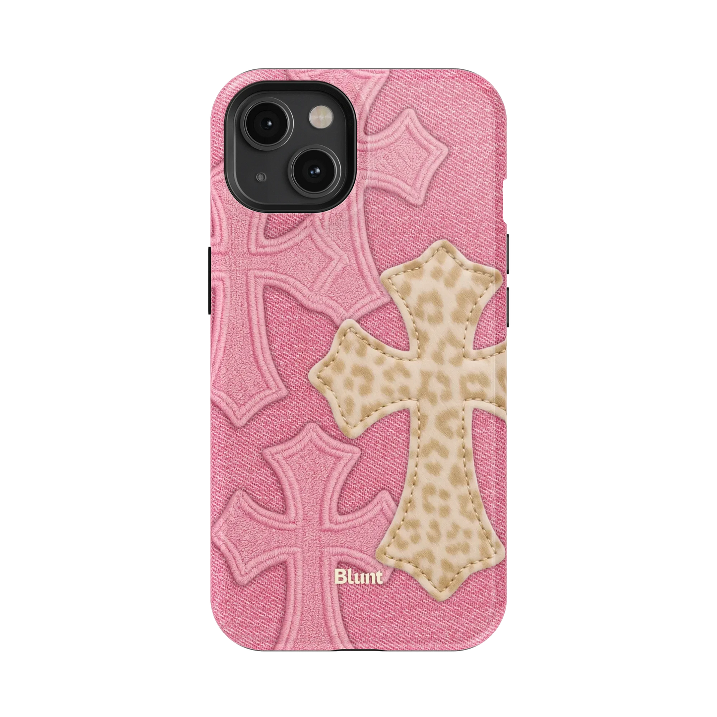 Pink Cheetah Cross iPhone Case
