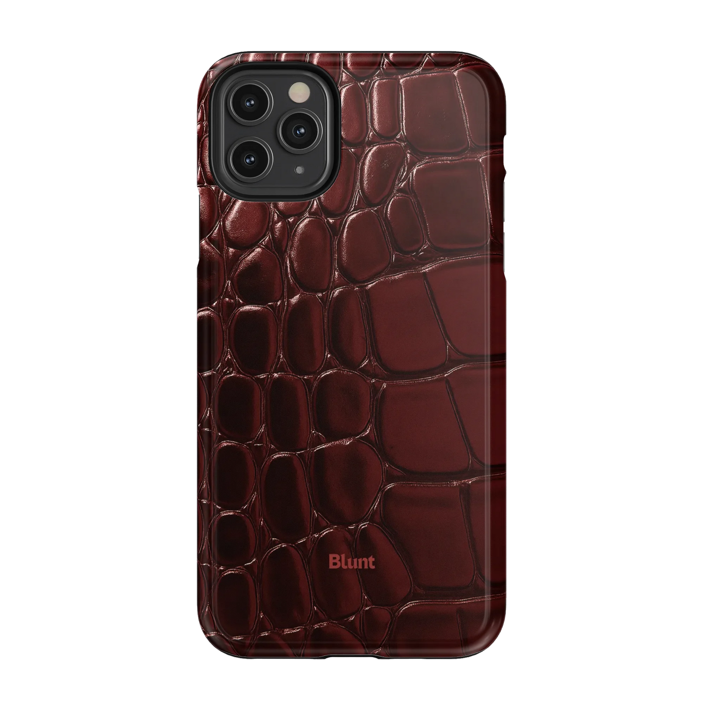 Oxblood Croc iPhone Case