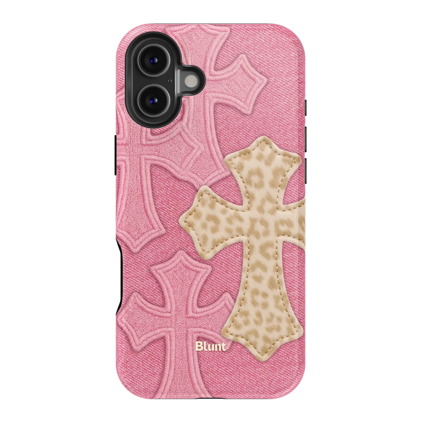 Pink Cheetah Cross iPhone Case