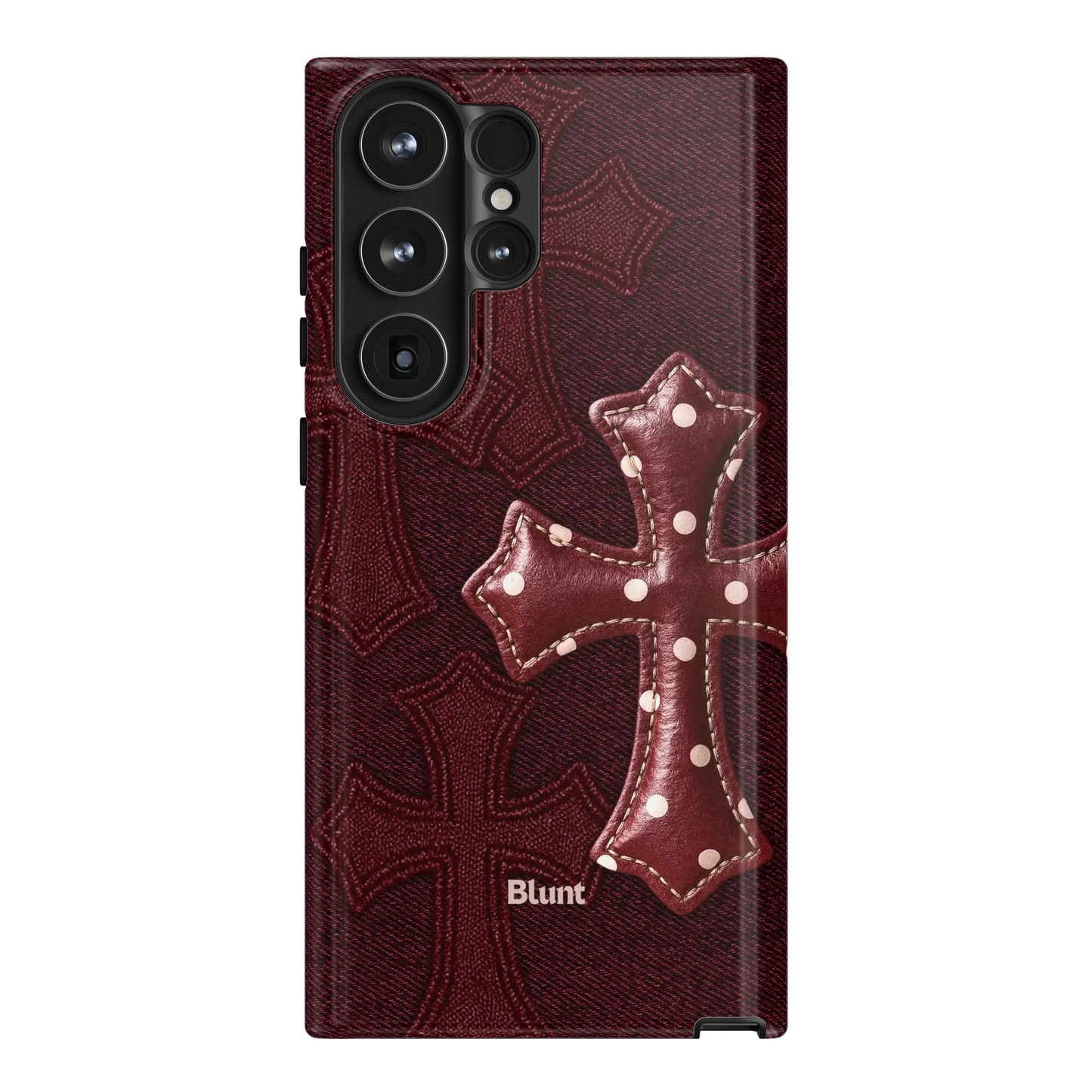 Maroon Polka Cross Samsung Case