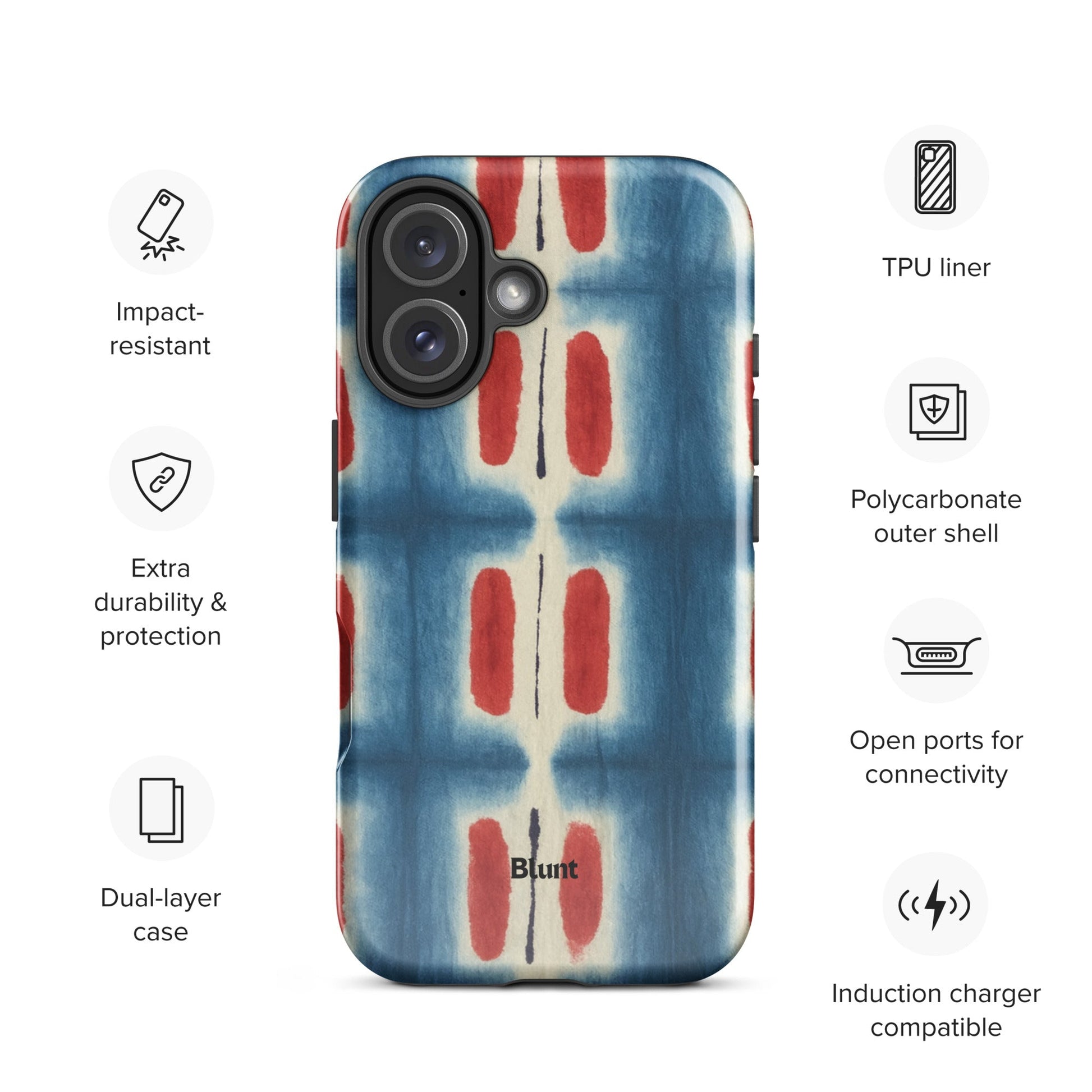 Indigo Blocks iPhone Case - Blunt Cases