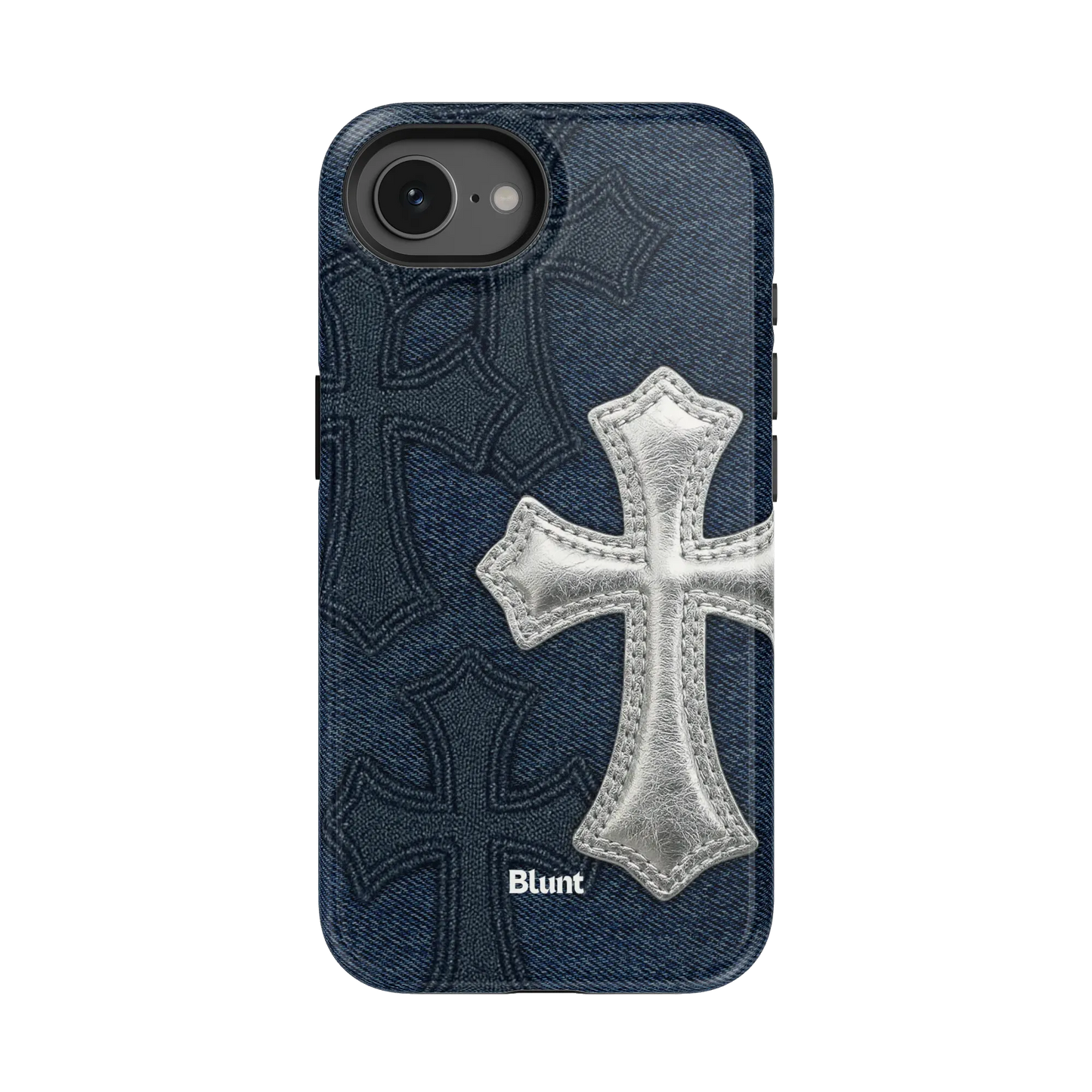 Silver Denim Cross iPhone Case