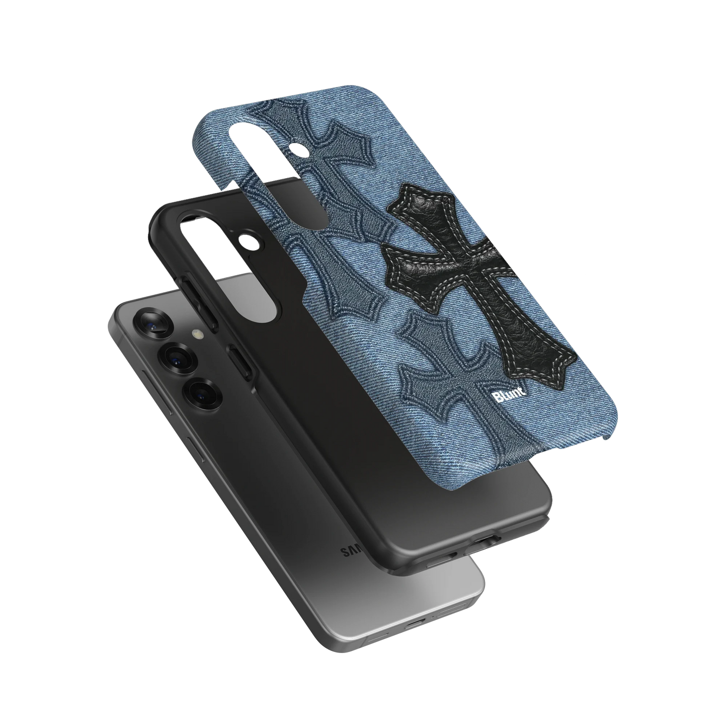 Denim Black Cross Samsung Case