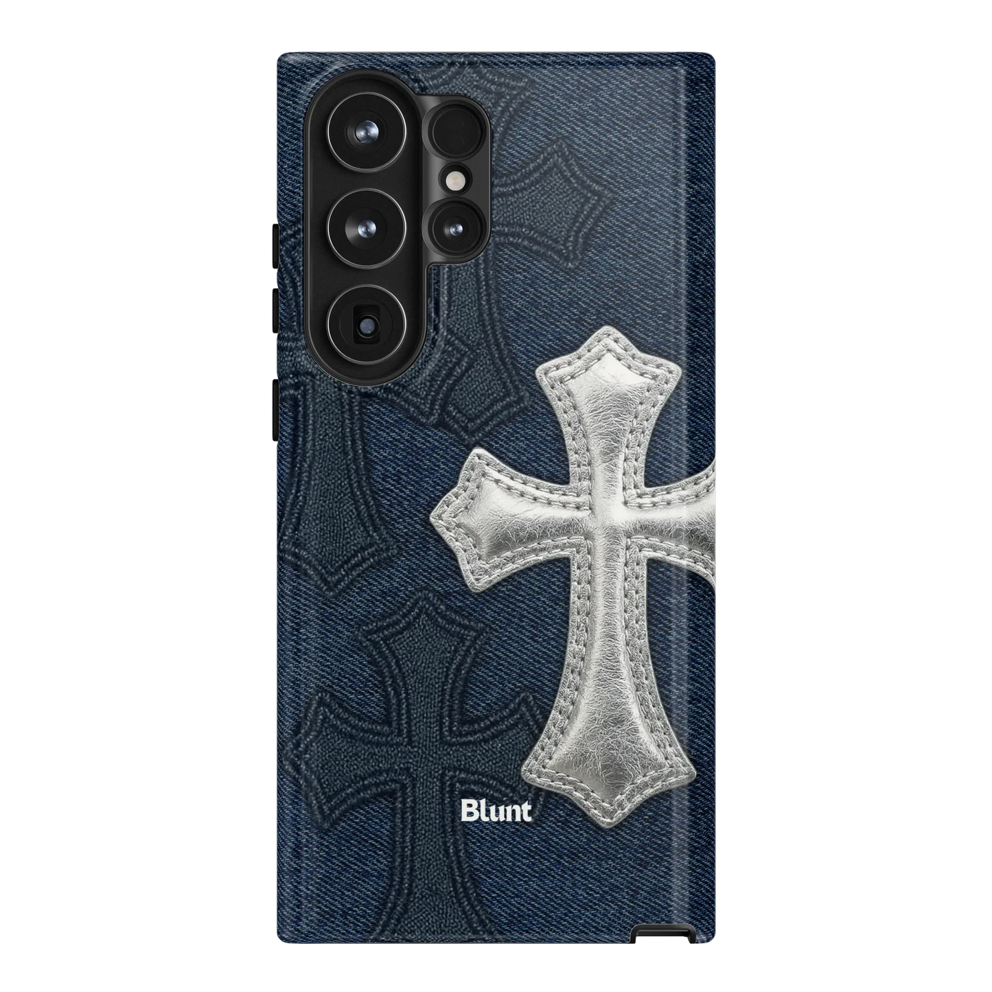 Silver Denim Cross Samsung Case