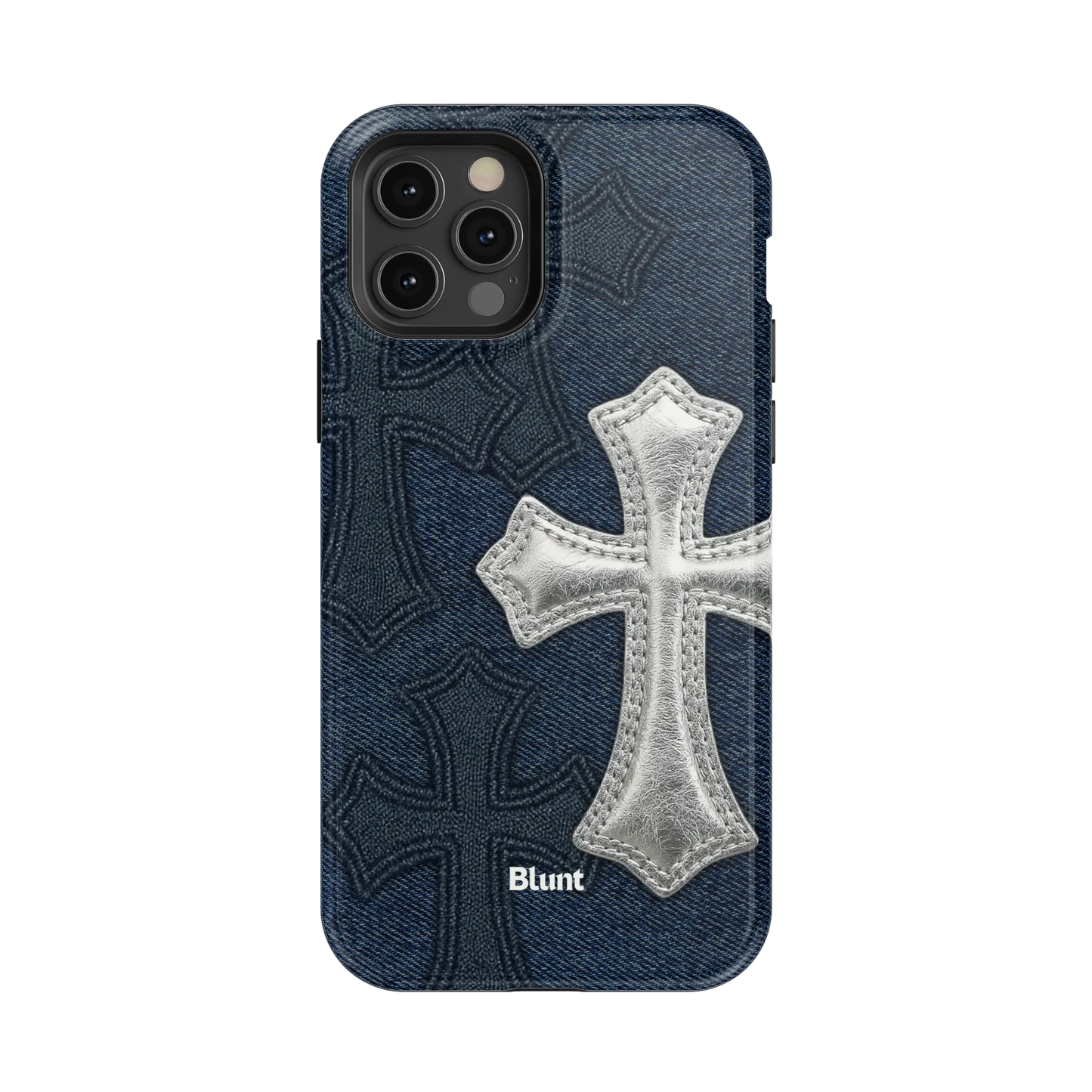 Silver Denim Cross iPhone Case