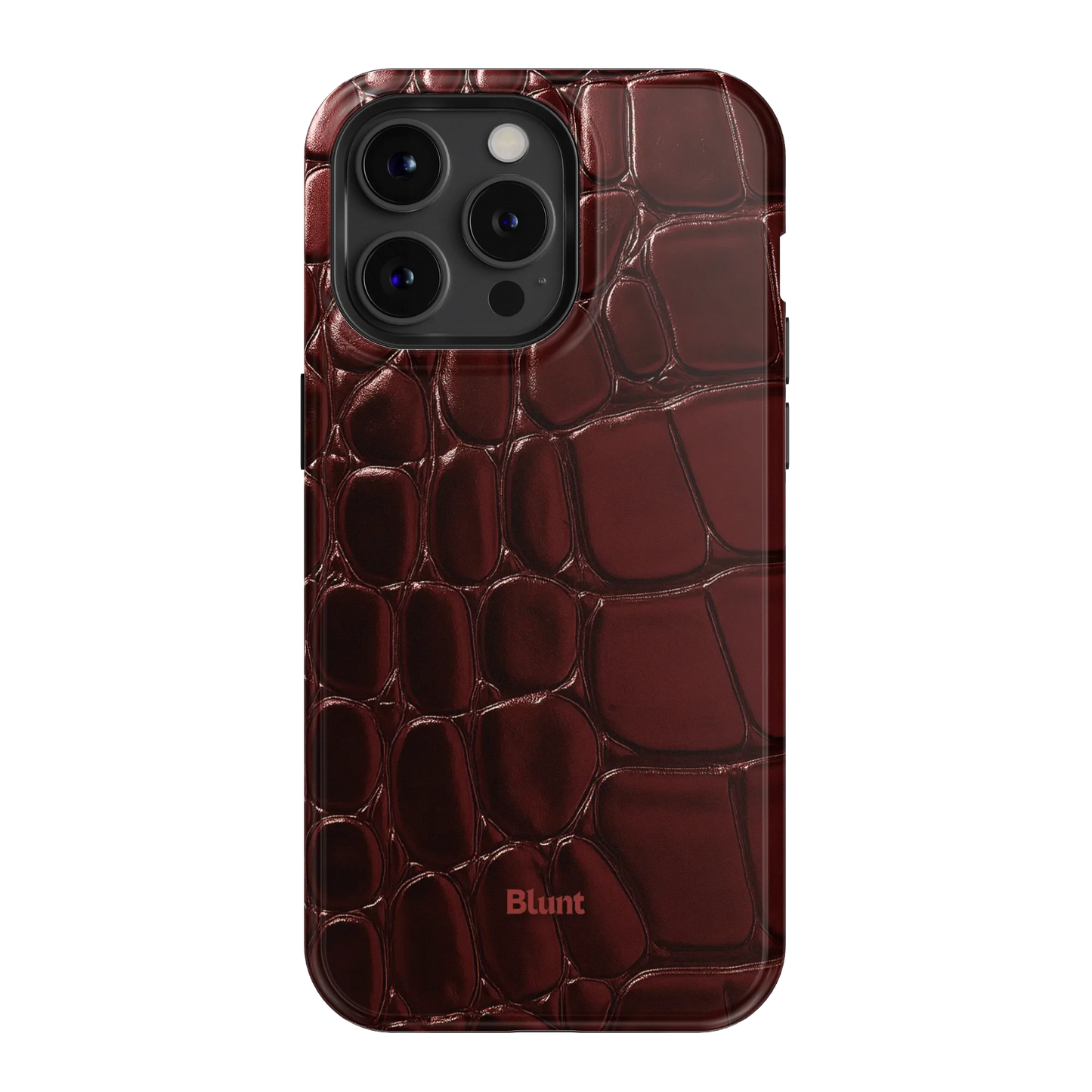 Oxblood Croc iPhone Case