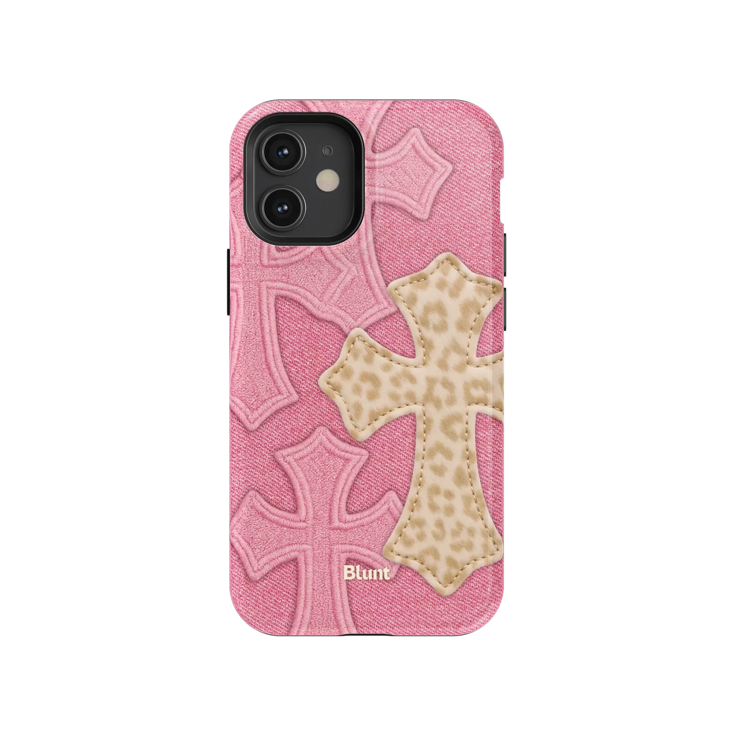 Pink Cheetah Cross iPhone Case